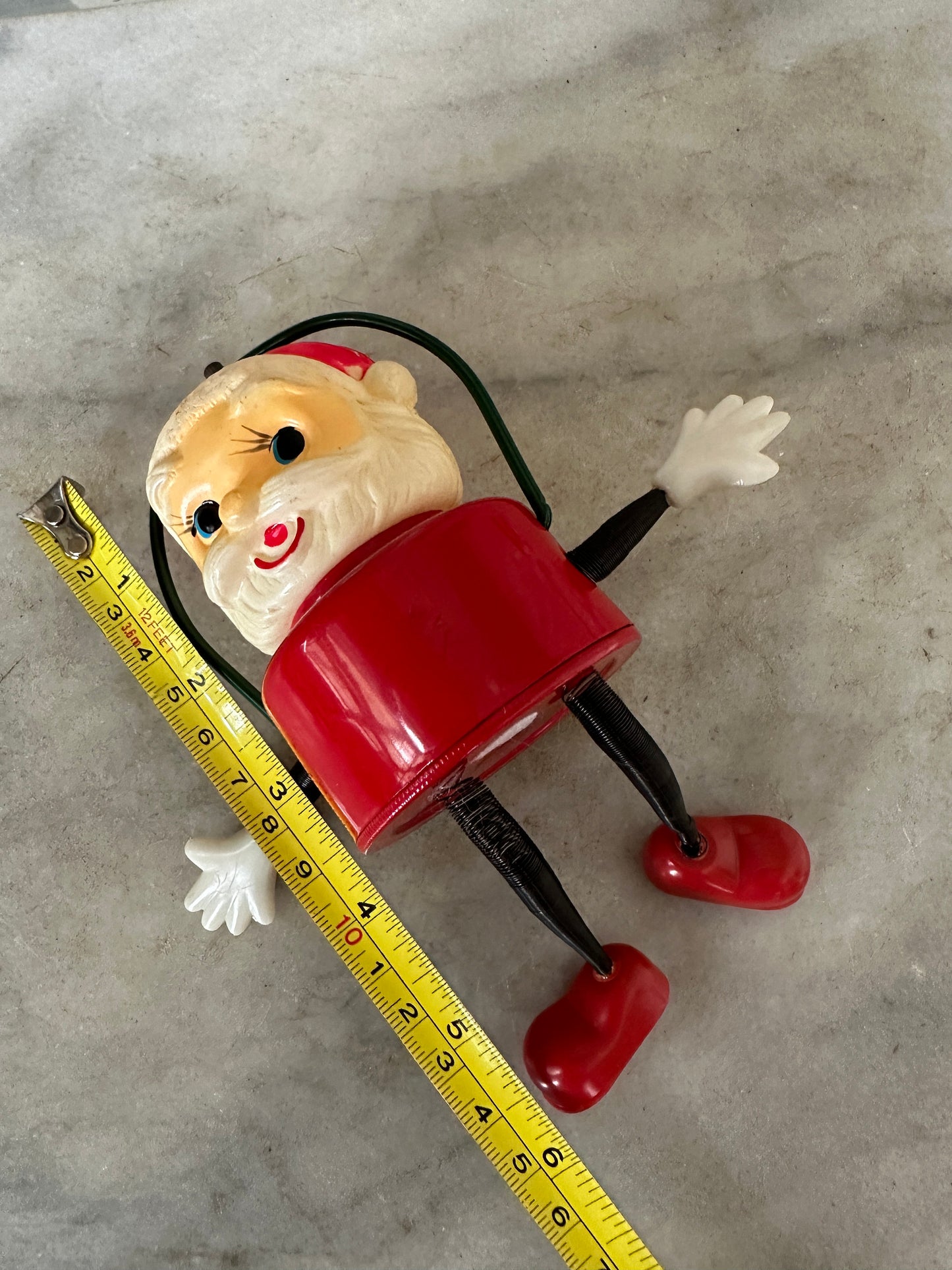 Vintage Christmas Dancing Santa Lantern Battery Operated Toy Lamp, Made by Marbo