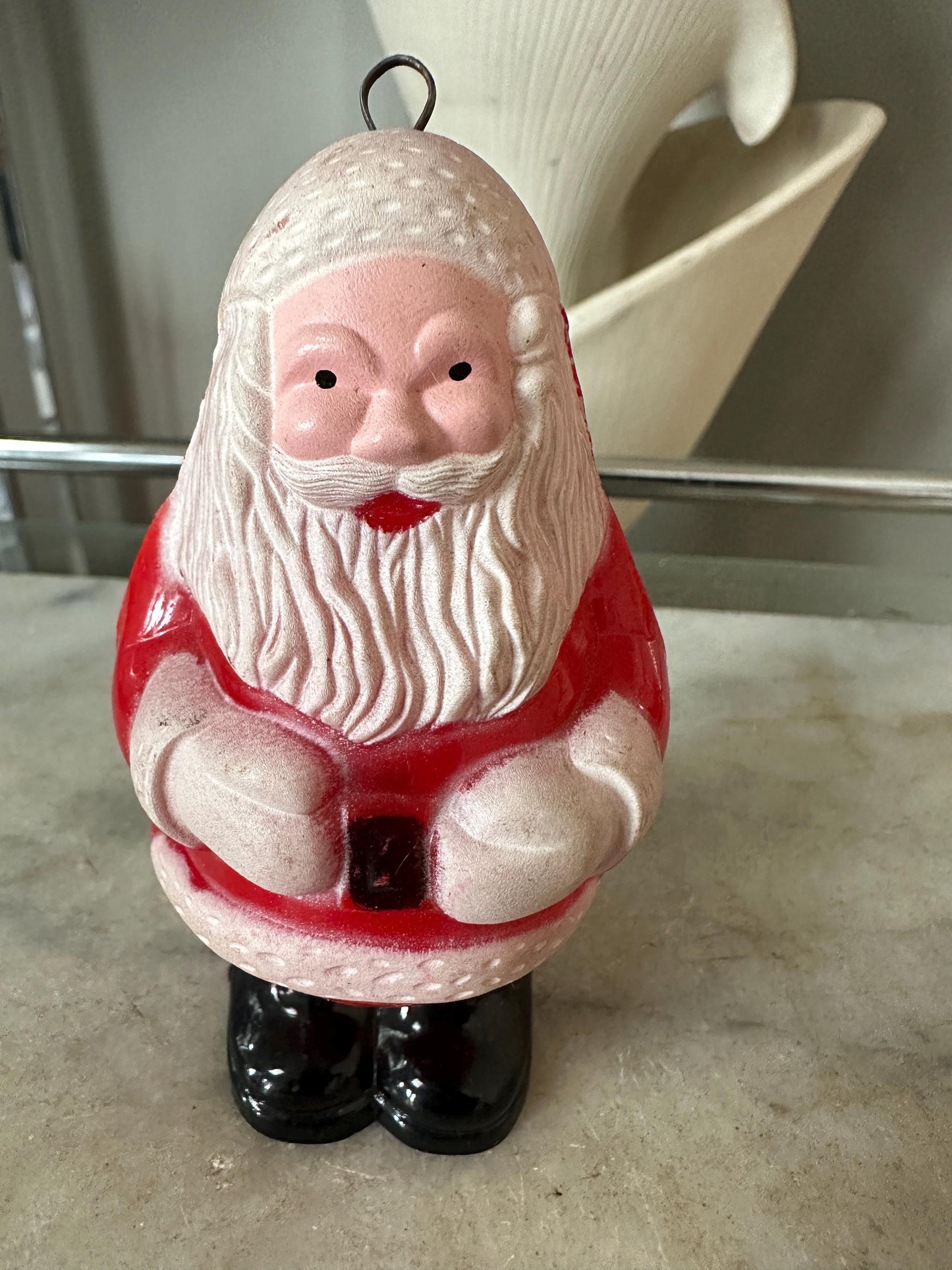Vintage 1950s Celluloid Santa Claus Christmas Ornament Bulb Cover