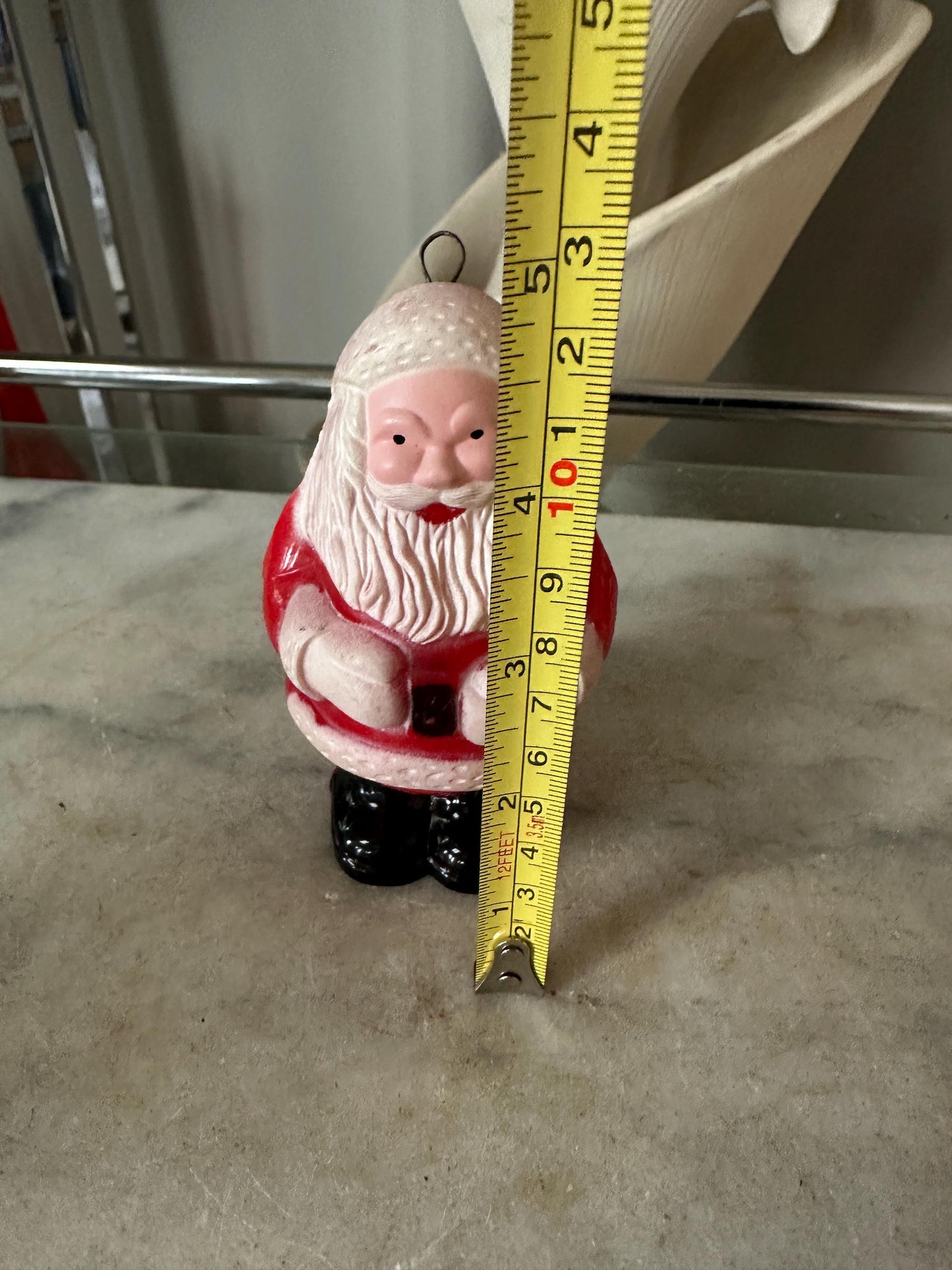 Vintage 1950s Celluloid Santa Claus Christmas Ornament Bulb Cover