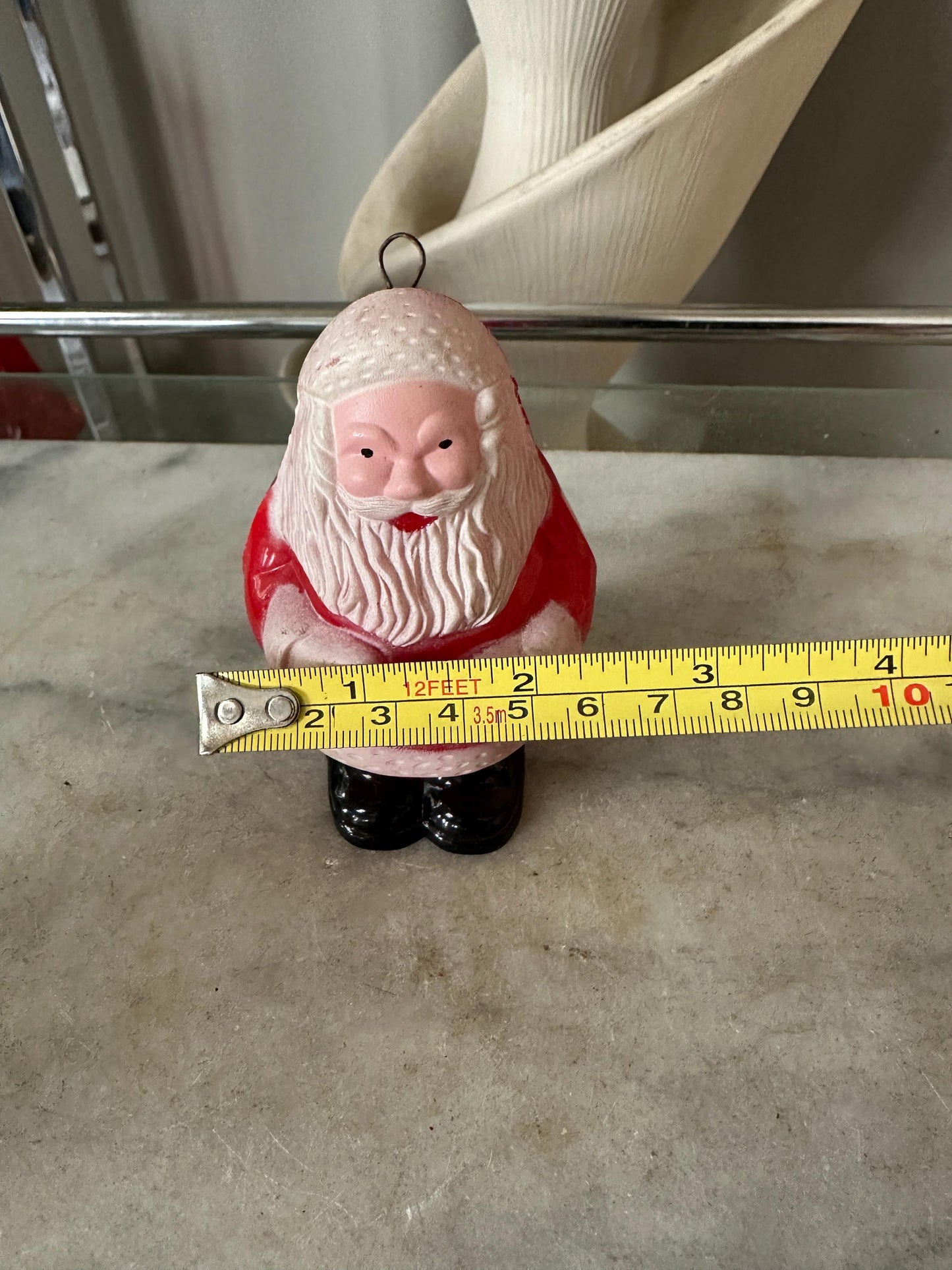 Vintage 1950s Celluloid Santa Claus Christmas Ornament Bulb Cover