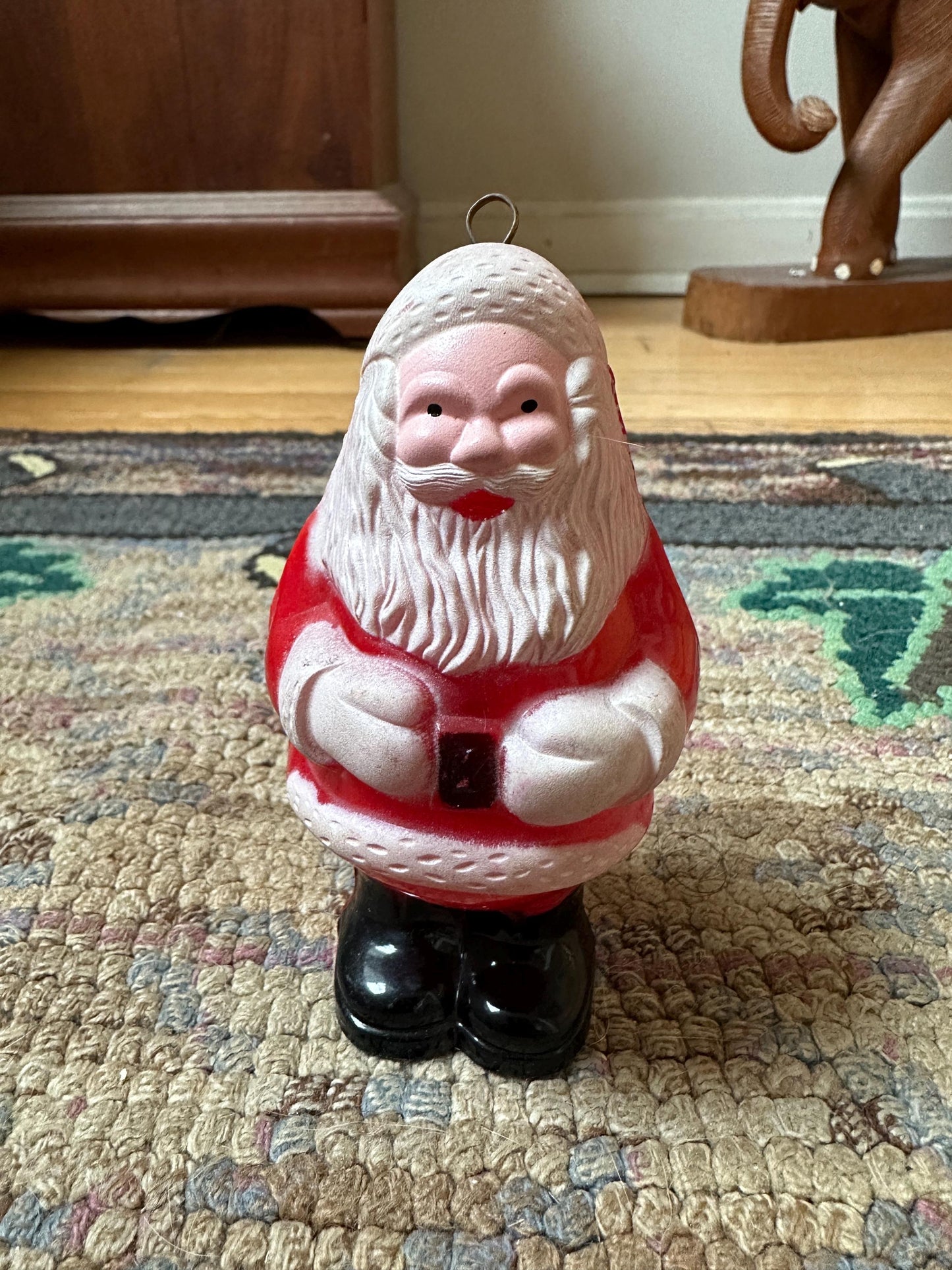 Vintage 1950s Celluloid Santa Claus Christmas Ornament Bulb Cover