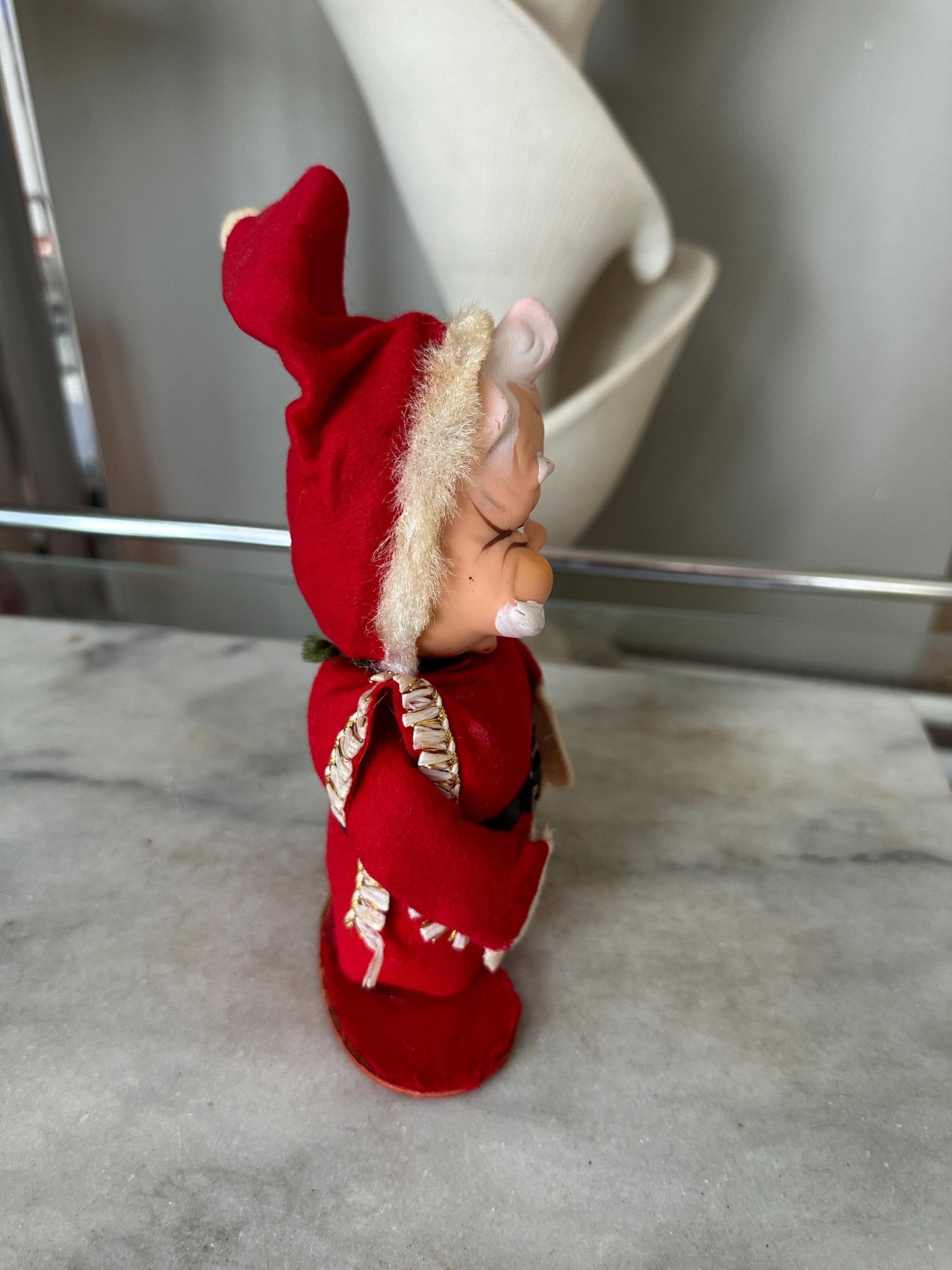 Vintage 8" Santa Claus with Rubber Face and Adjustable Arms Made in Japan