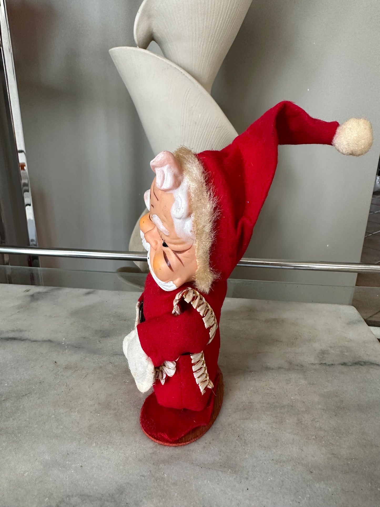 Vintage 8" Santa Claus with Rubber Face and Adjustable Arms Made in Japan