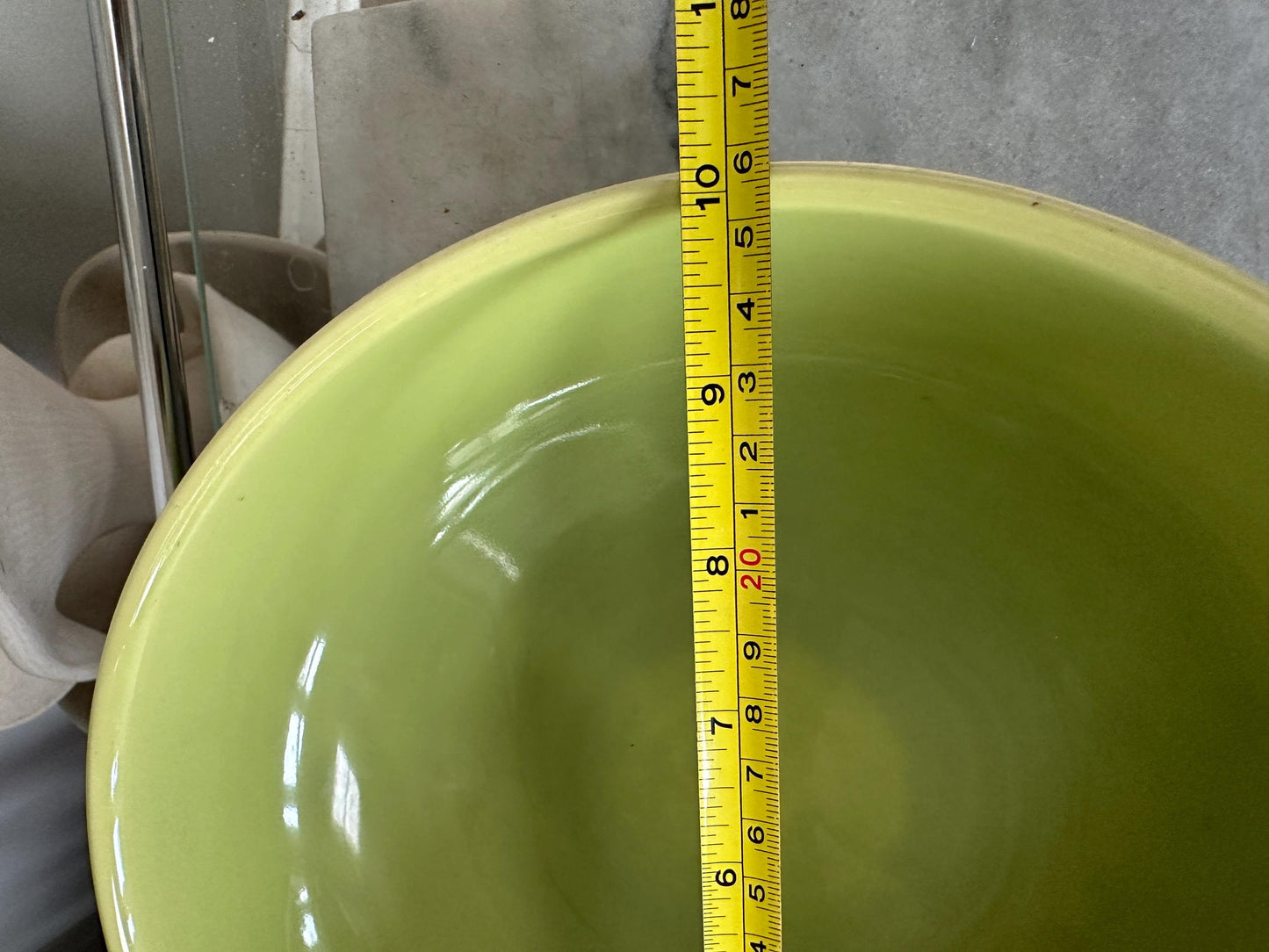 MCM Lime Green USA Pottery Pedestal Succulent Bowl Planter – 10” x 3.5”