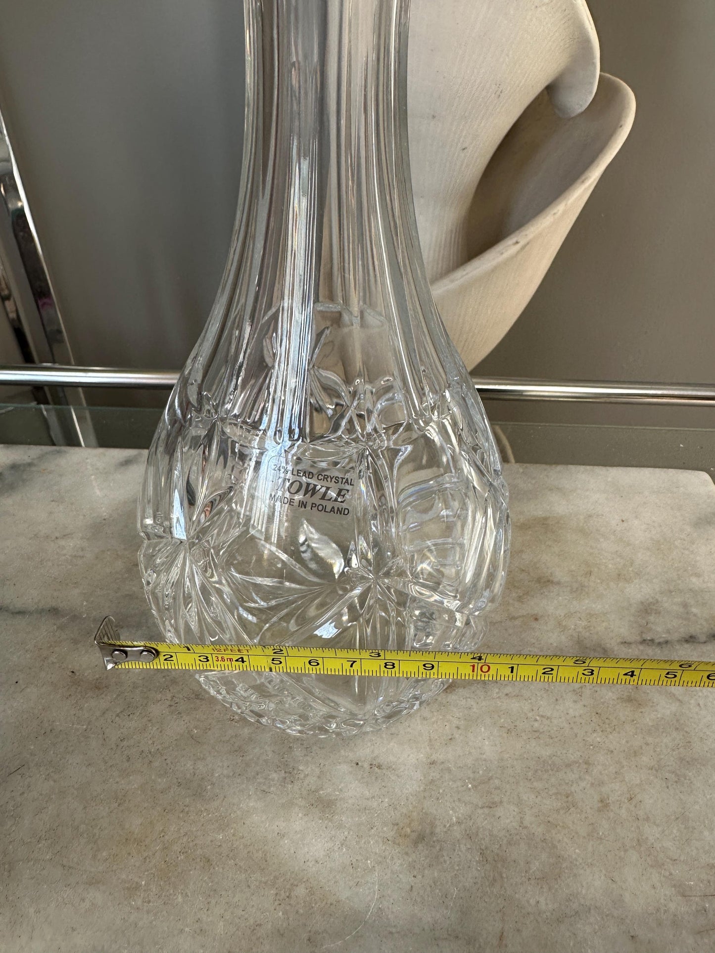 Vintage Towle 24% Lead Crystal Decanter with Stopper: Elegant Barware