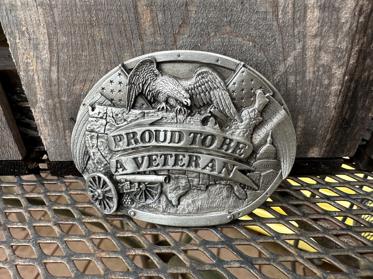 1983 VTG Proud To Be A Veteran Bergamot Brass Works Belt Buckle