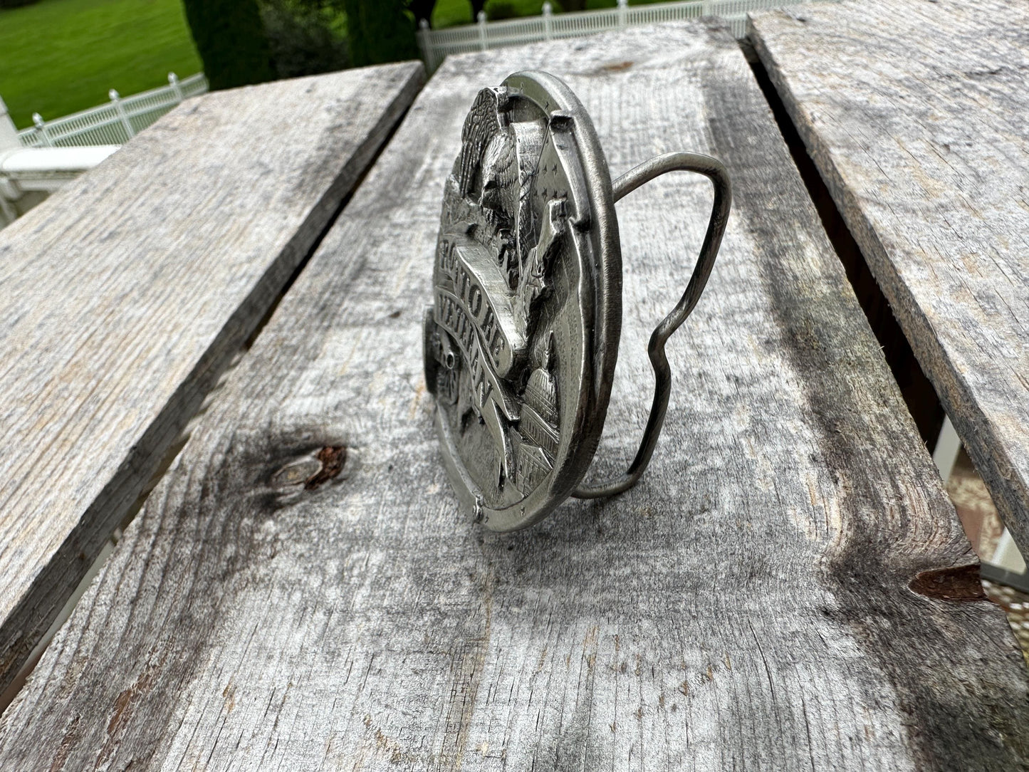 1983 VTG Proud To Be A Veteran Bergamot Brass Works Belt Buckle