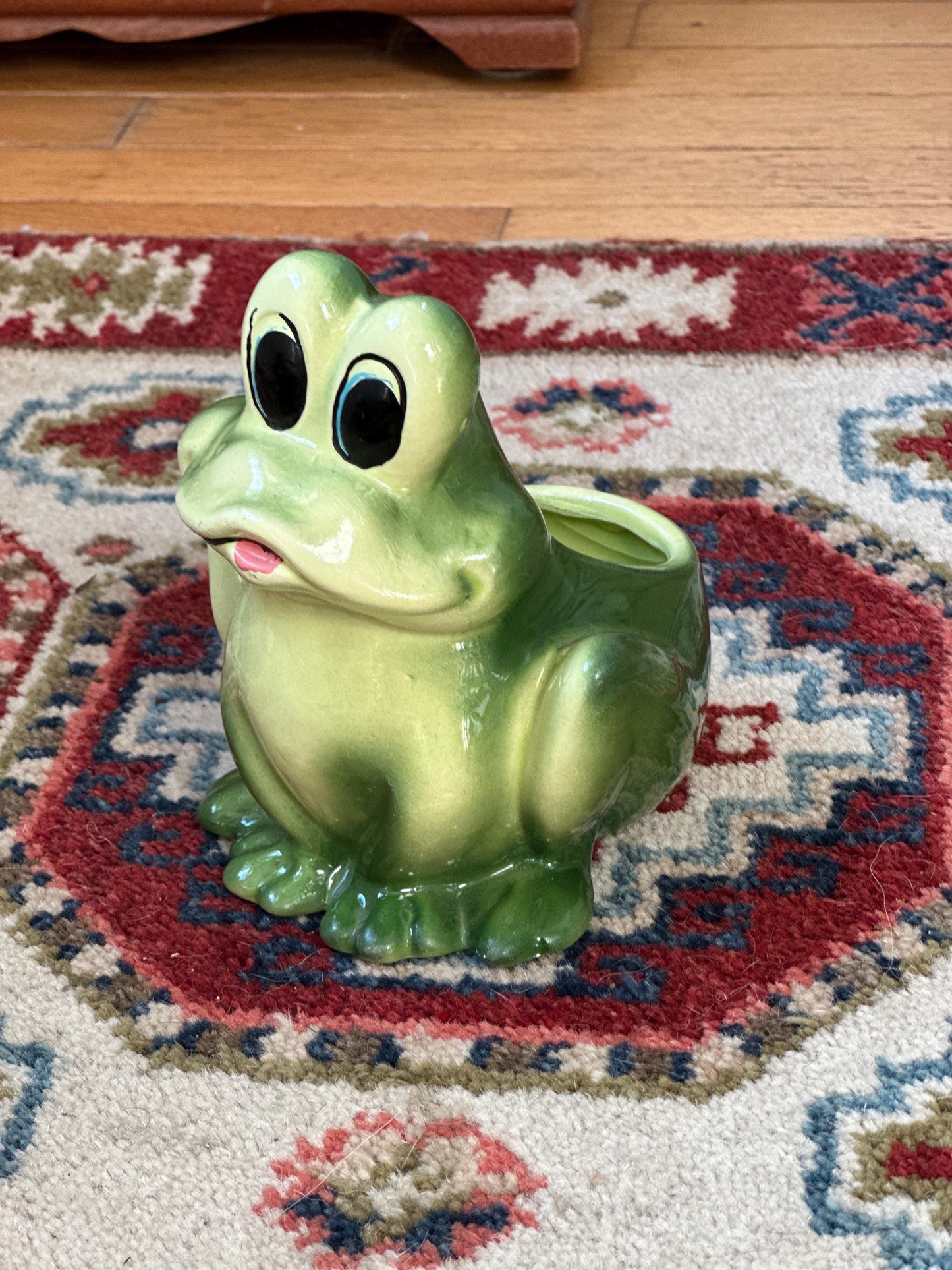 Vintage Nancy Pew Frog Planter – Mid Century Ceramic – Made in Taiwan – T4279 – Big Eyes