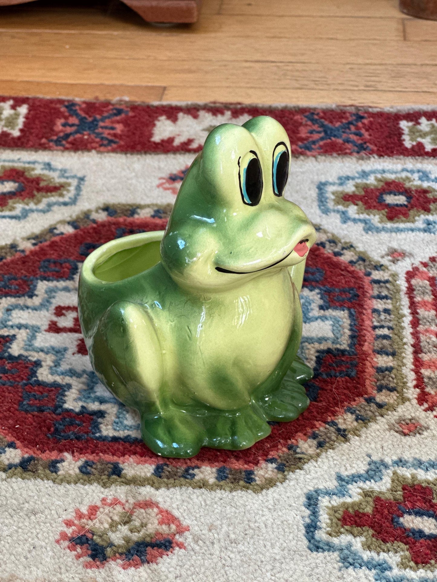 Vintage Nancy Pew Frog Planter – Mid Century Ceramic – Made in Taiwan – T4279 – Big Eyes