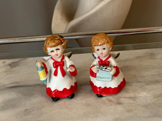 Vintage Caroling Angel - Set of Two - Made in Korea