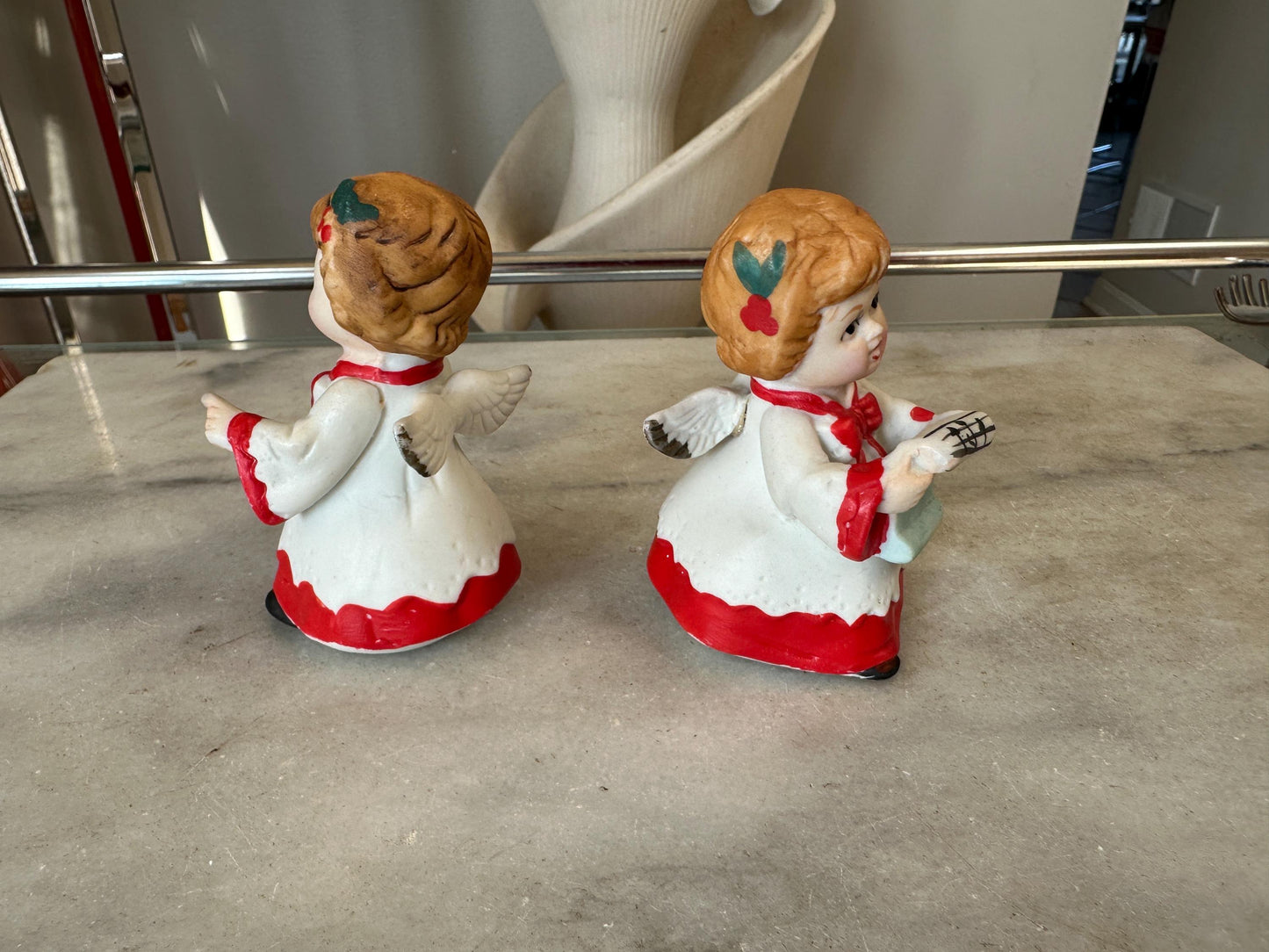 Vintage Caroling Angel - Set of Two - Made in Korea