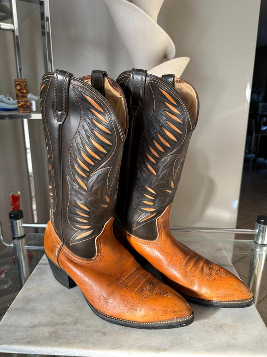 Vintage USA Made Man Made Material Style 43205 Cowboy Boots | Size 11