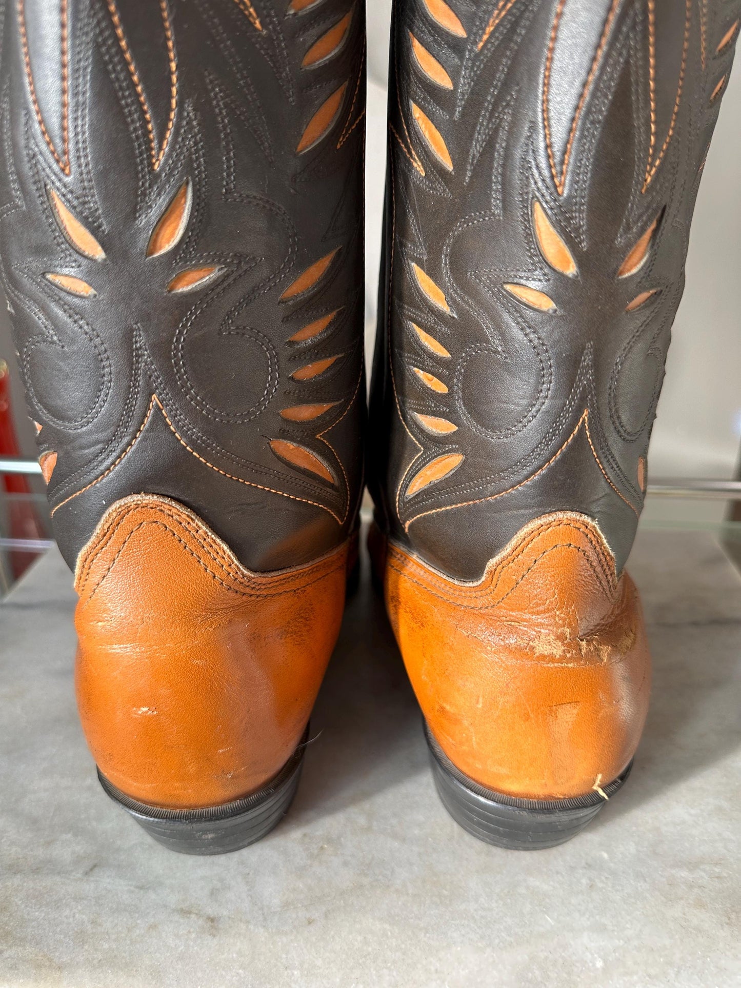 Vintage USA Made Man Made Material Style 43205 Cowboy Boots | Size 11