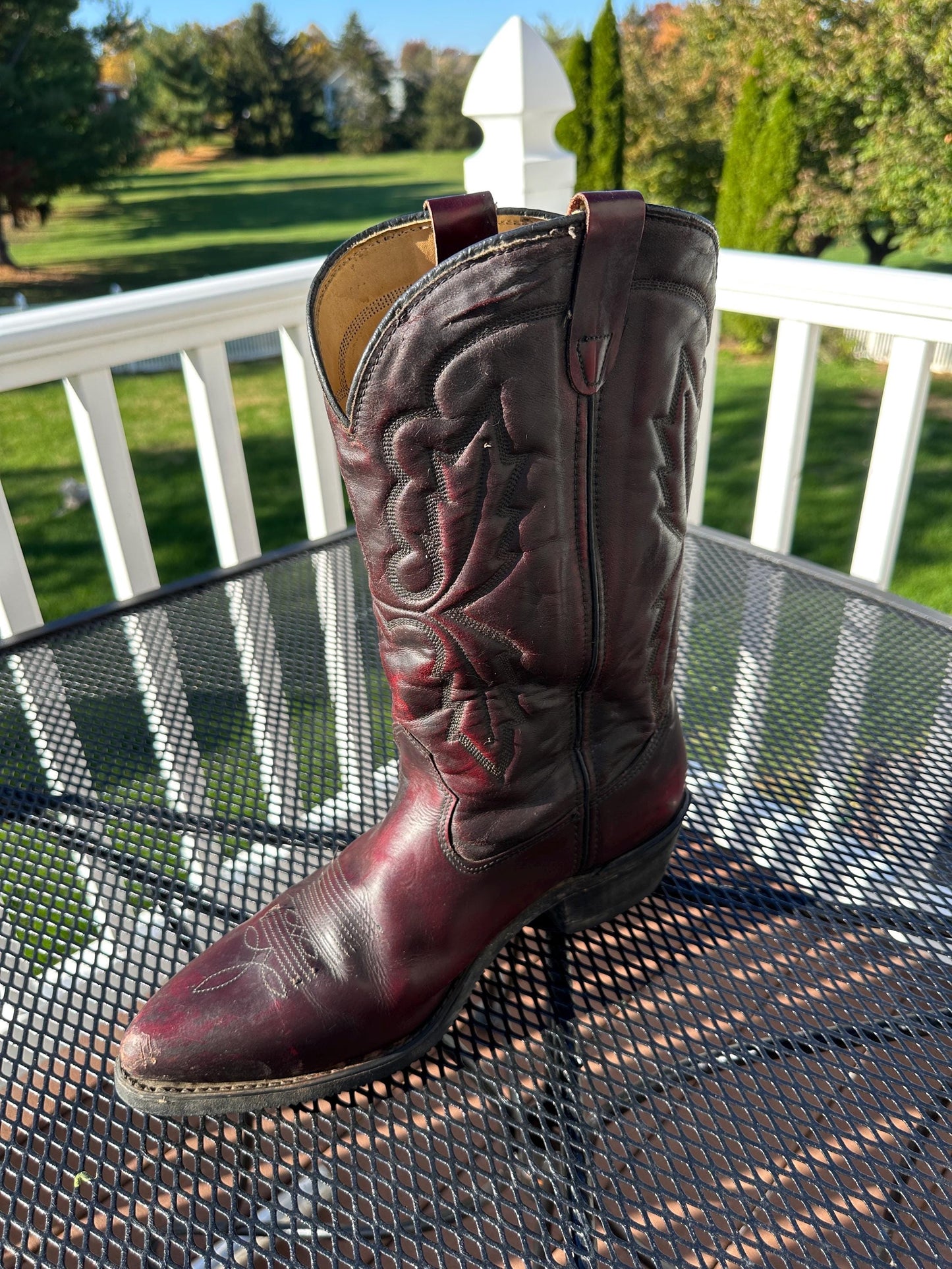 Vintage Sierra Men’s Brown Stitched Leather Cowboy Western Boots Size 10.5 EE| Made in USA | P7474126