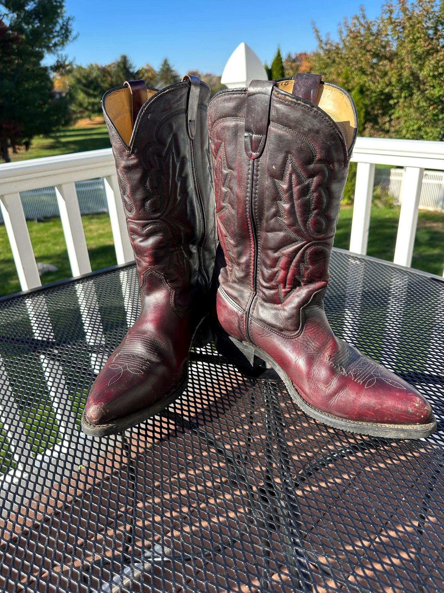 Vintage Sierra Men’s Brown Stitched Leather Cowboy Western Boots Size 10.5 EE| Made in USA | P7474126