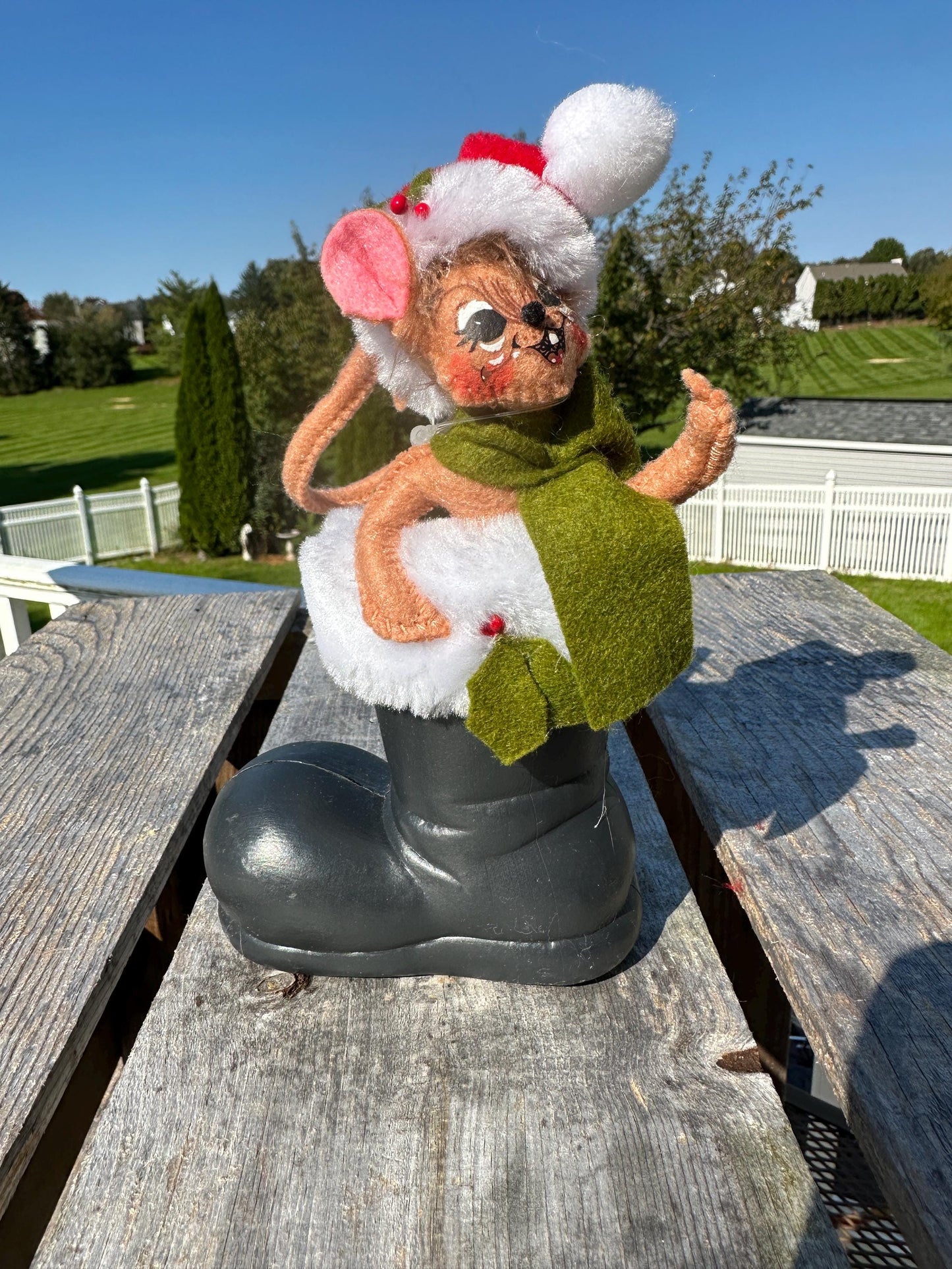 Annalee Christmas 5” Mouse In Santa Boot - Holiday Decor