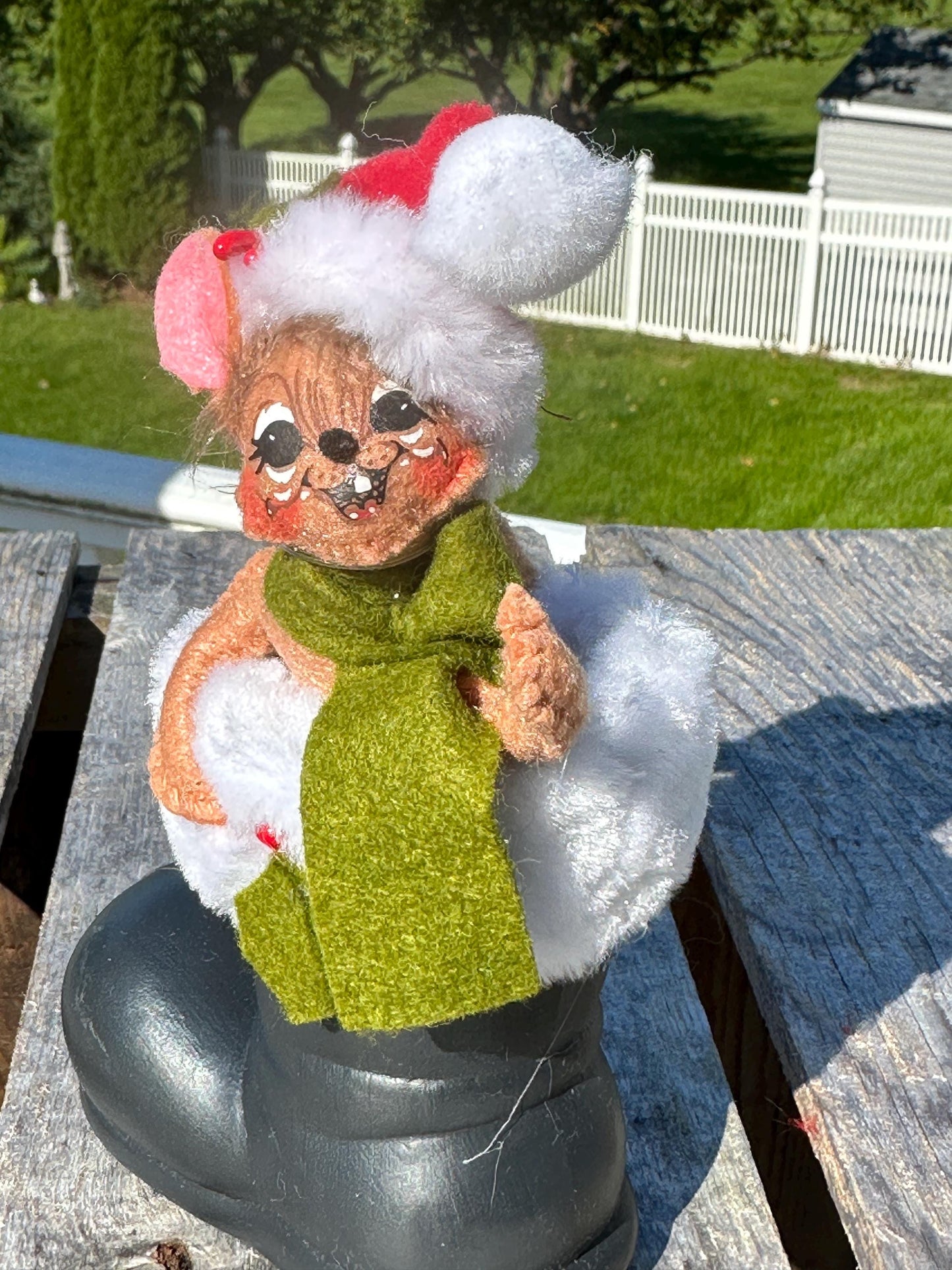 Annalee Christmas 5” Mouse In Santa Boot - Holiday Decor