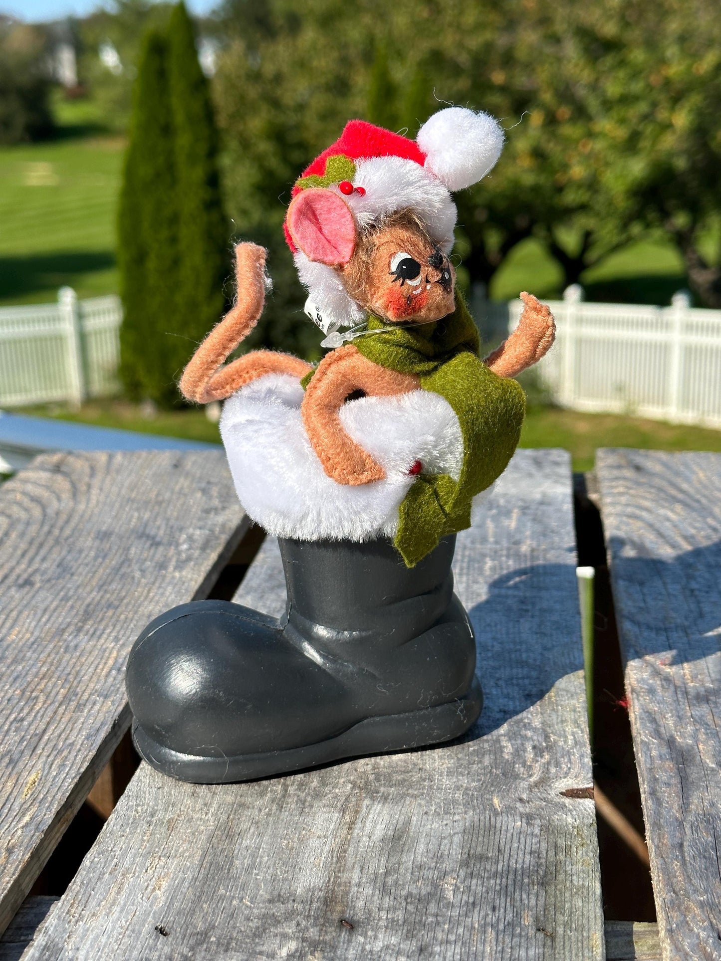 Annalee Christmas 5” Mouse In Santa Boot - Holiday Decor