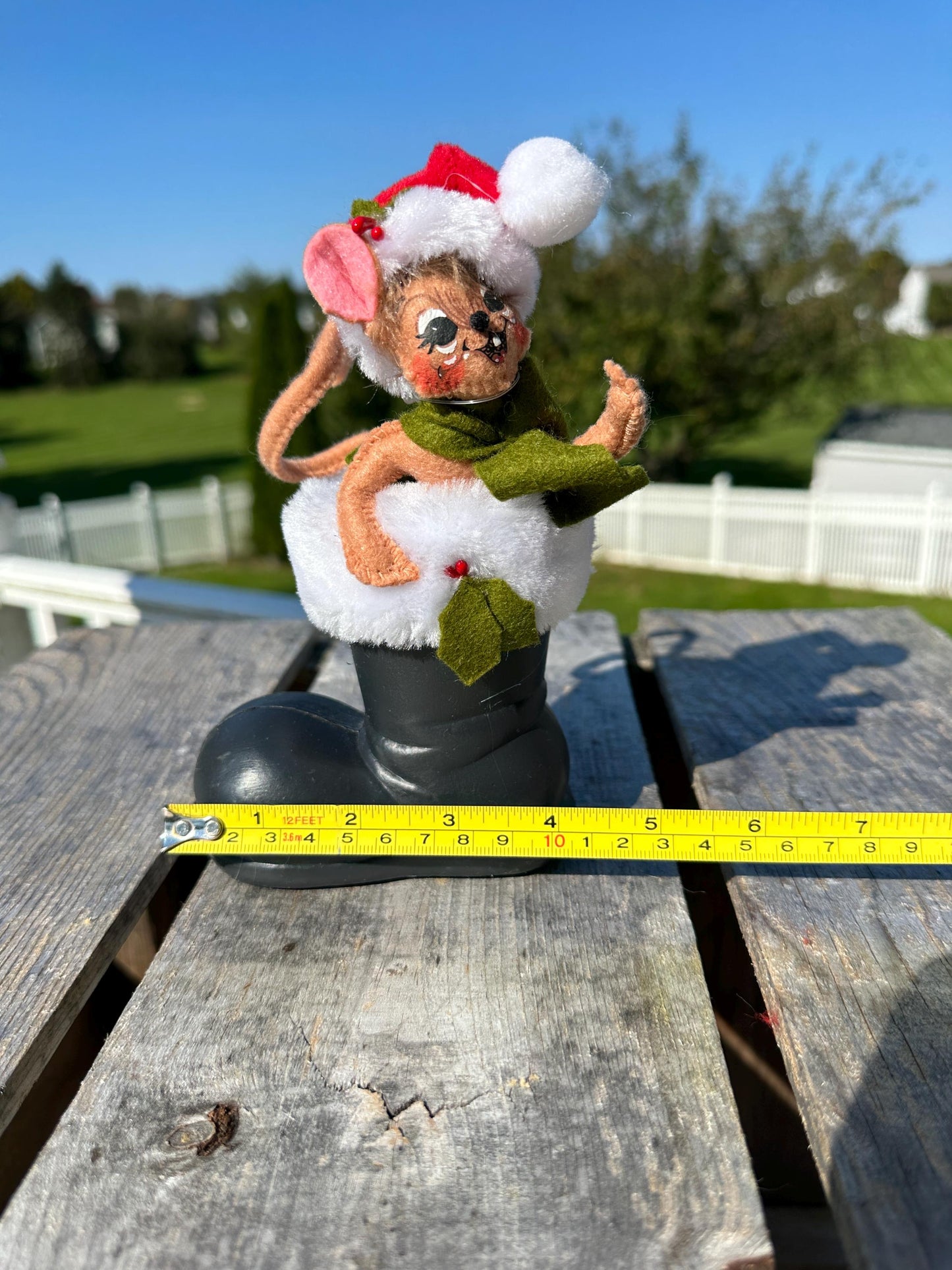 Annalee Christmas 5” Mouse In Santa Boot - Holiday Decor