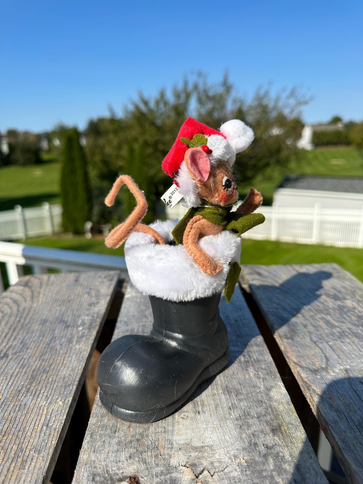 Annalee Christmas 5” Mouse In Santa Boot - Holiday Decor