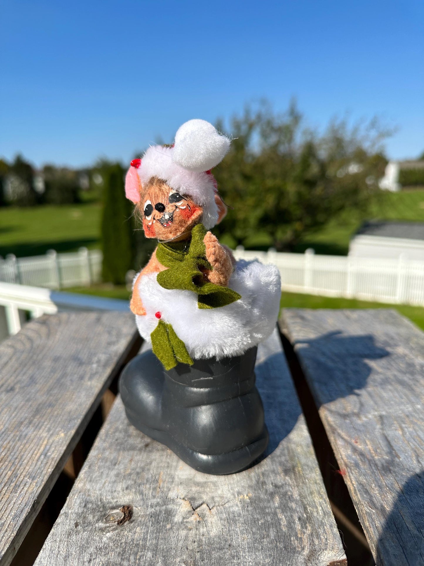 Annalee Christmas 5” Mouse In Santa Boot - Holiday Decor