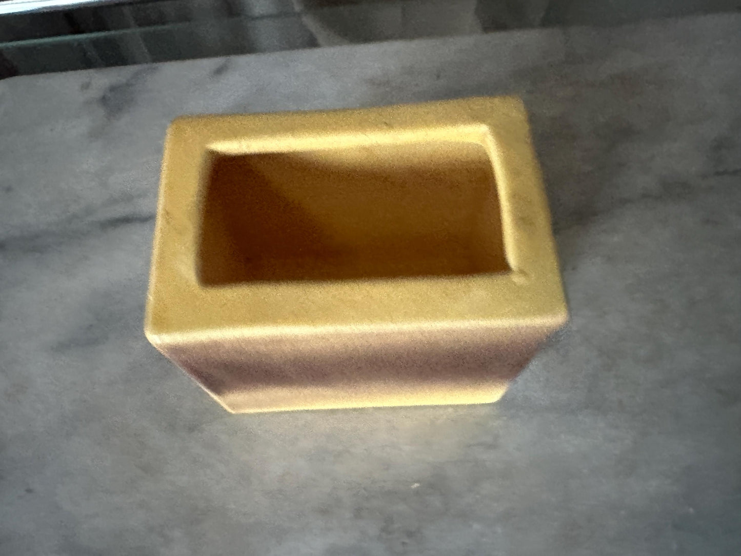 Vintage Covina Valif Pottery Planter: Yellow Brown Ombré Drip Glaze