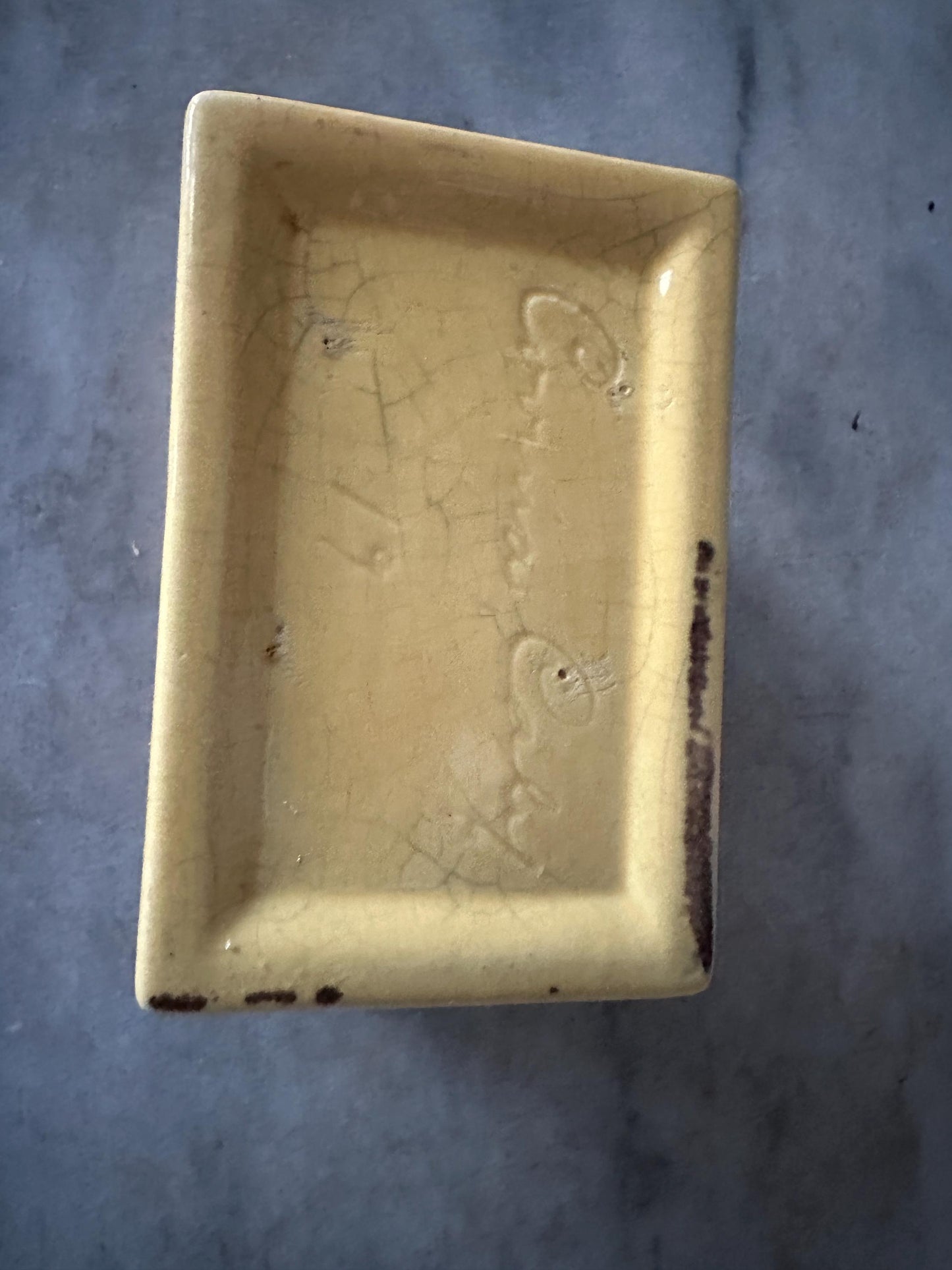 Vintage Covina Valif Pottery Planter: Yellow Brown Ombré Drip Glaze