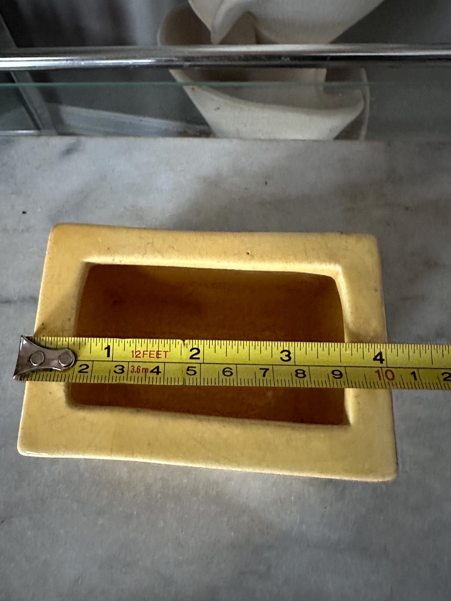 Vintage Covina Valif Pottery Planter: Yellow Brown Ombré Drip Glaze