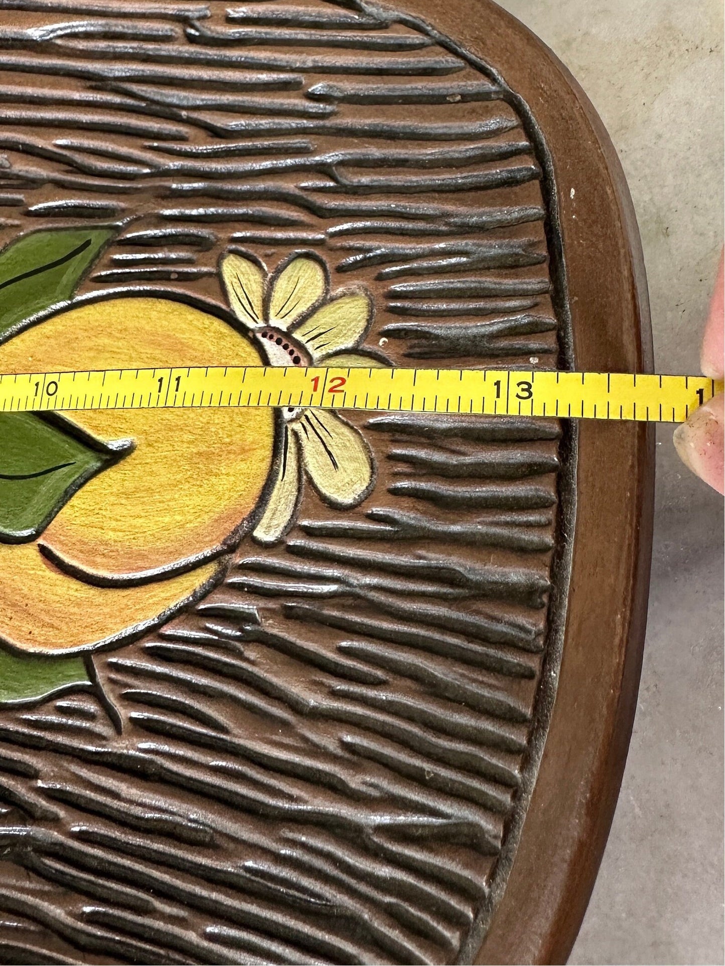 Vintage 1970s Groovy Flower Power Centerpiece Footed Dish by Haolland Mold | Hand Paibted Floral Footed Dish | Retro Catch All Dish