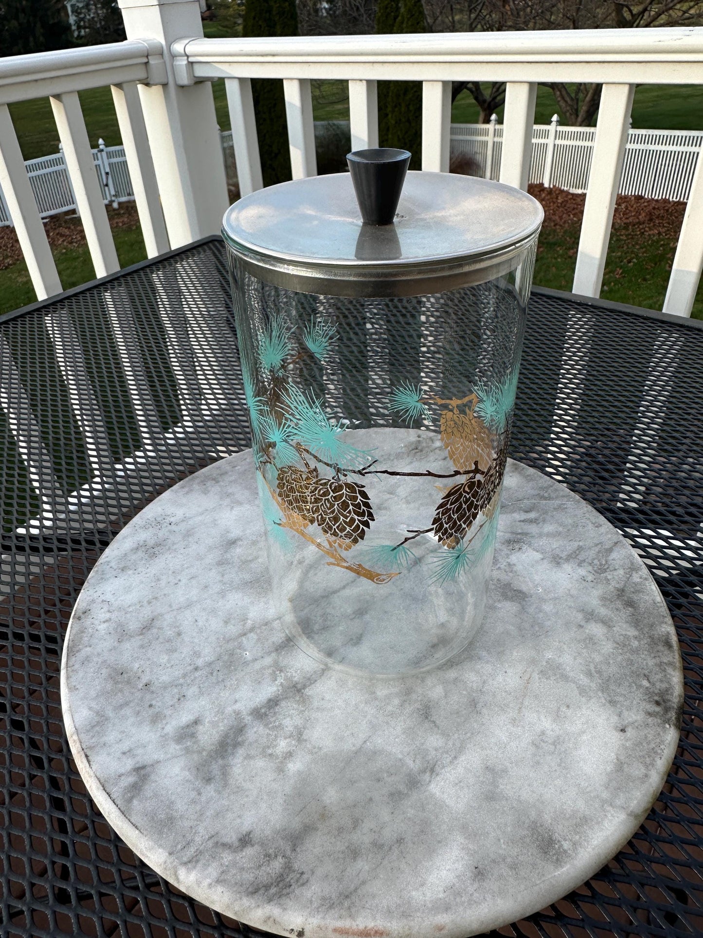 Vintage David Douglas / Libbey Pinecone Canister – Mid-Century Modern Kitchen Storage