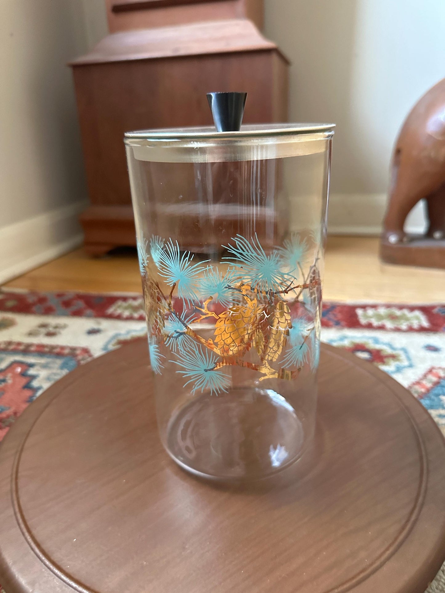 Vintage David Douglas / Libbey Pinecone Canister – Mid-Century Modern Kitchen Storage