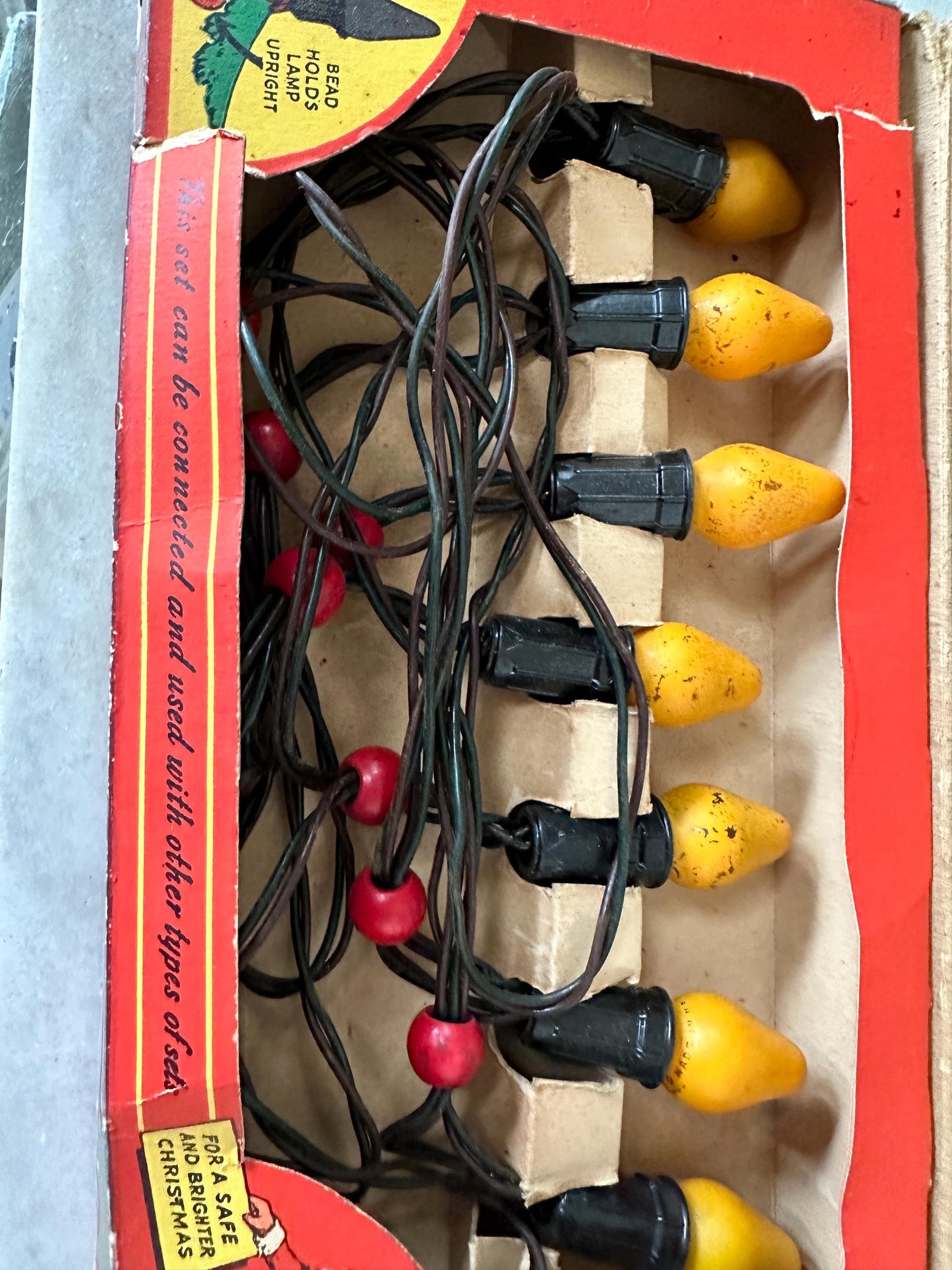 Vintage NOMA Christmas Light Strand – 1940s Working Xmas Lights, Original Box (3 Sets)