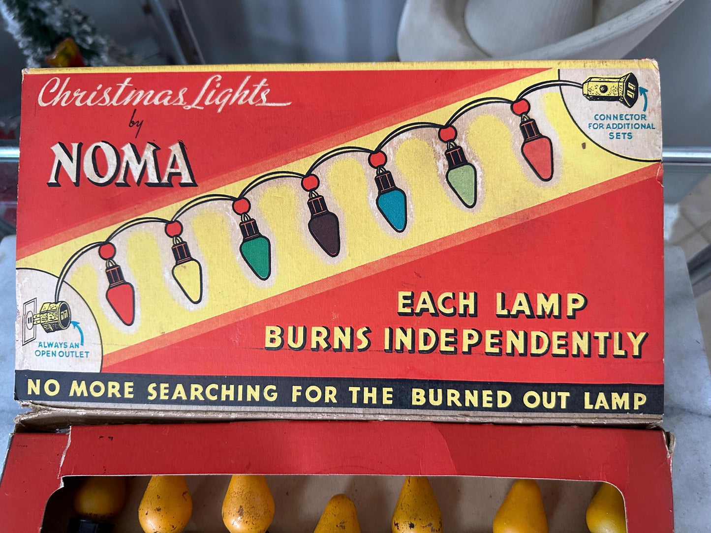 Vintage NOMA Christmas Light Strand – 1940s Working Xmas Lights, Original Box (3 Sets)