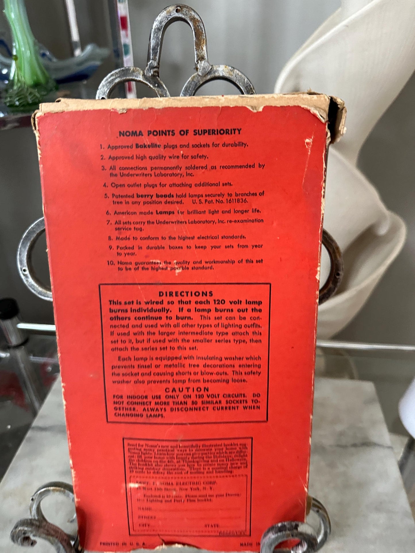 Vintage NOMA Christmas Light Strand – 1940s Working Xmas Lights, Original Box (3 Sets)