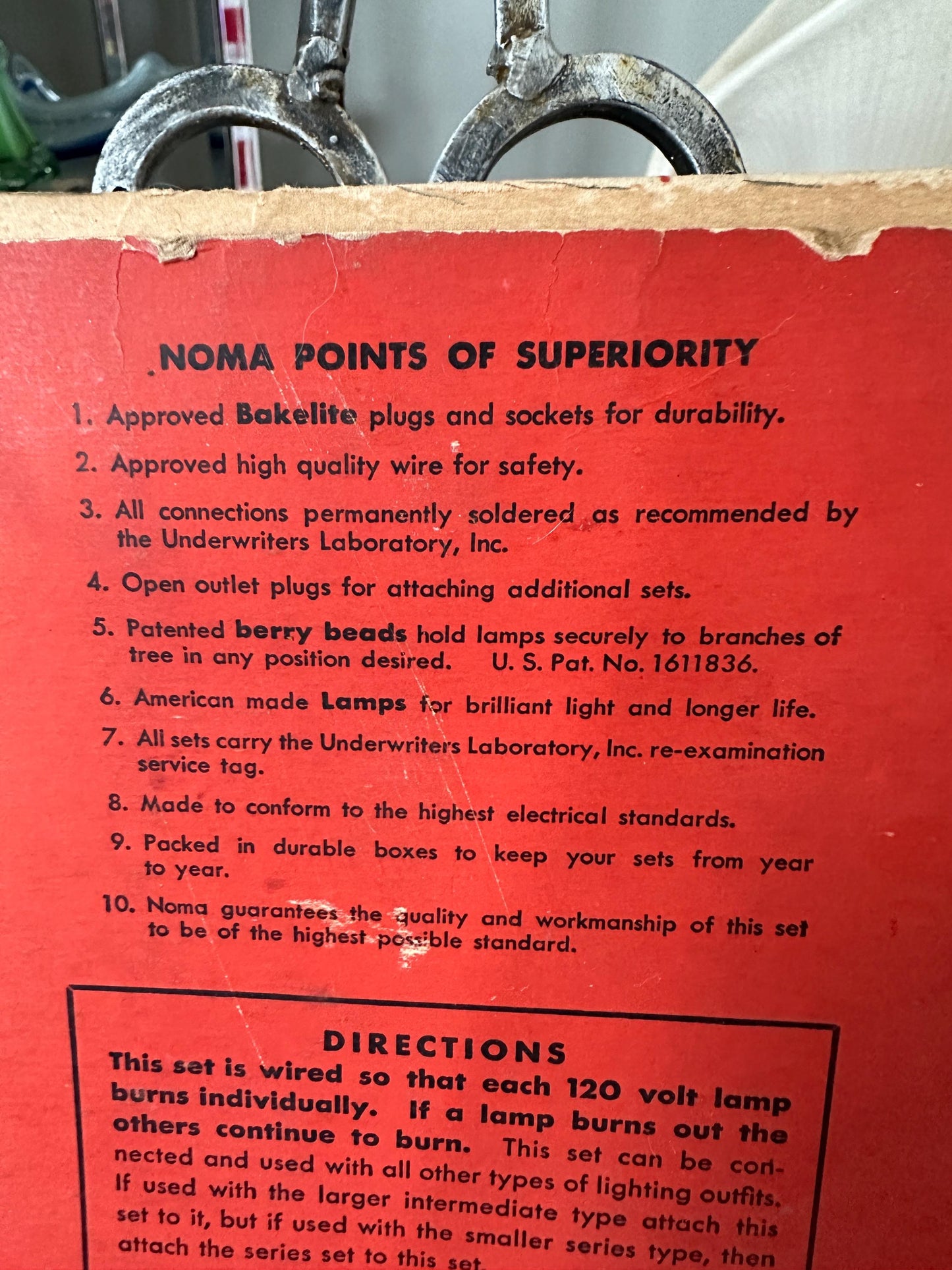 Vintage NOMA Christmas Light Strand – 1940s Working Xmas Lights, Original Box (3 Sets)
