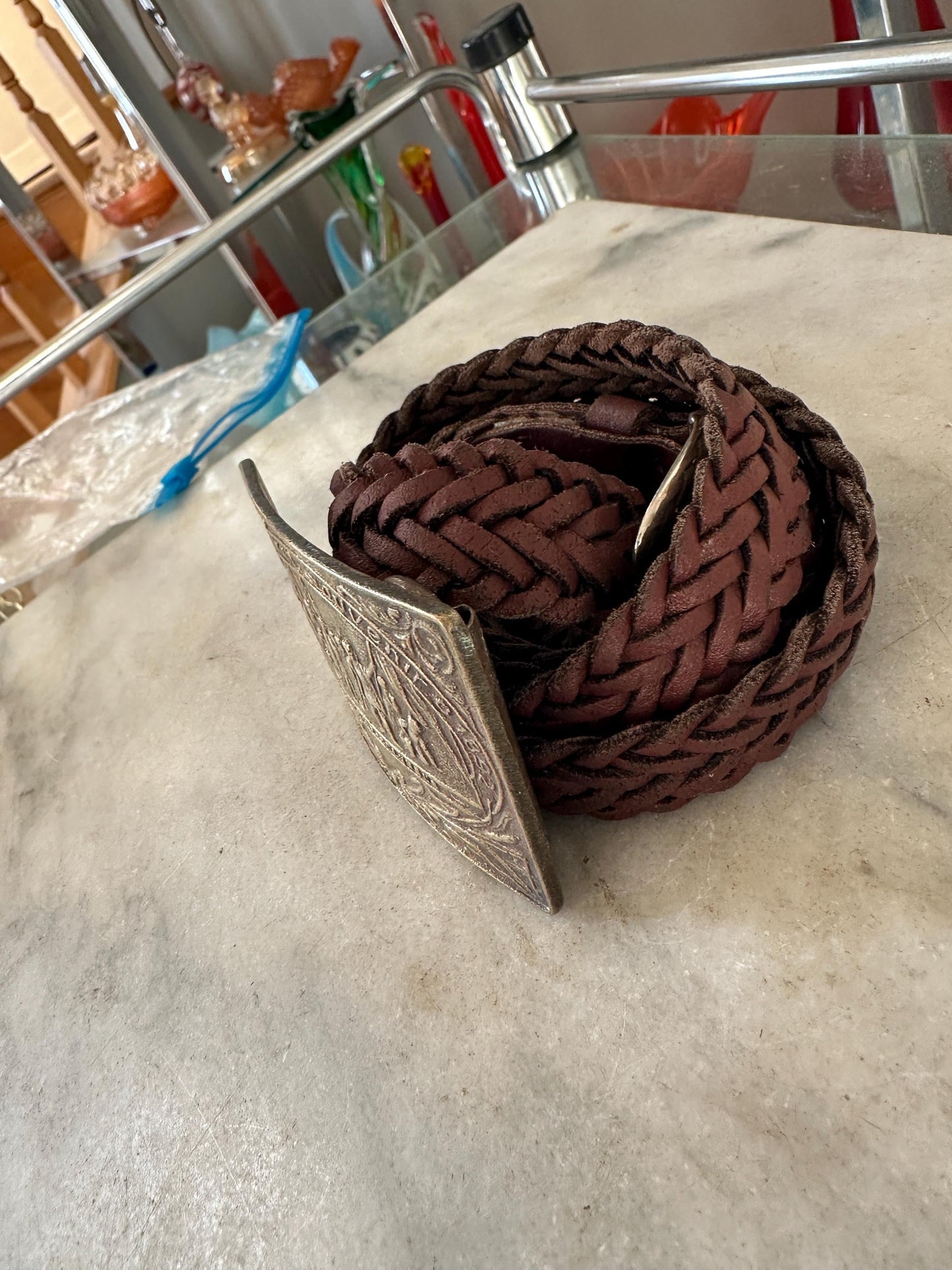 Brass 1492 Christopher Columbus America Explorer Spain 1970s Vintage Belt Buckle