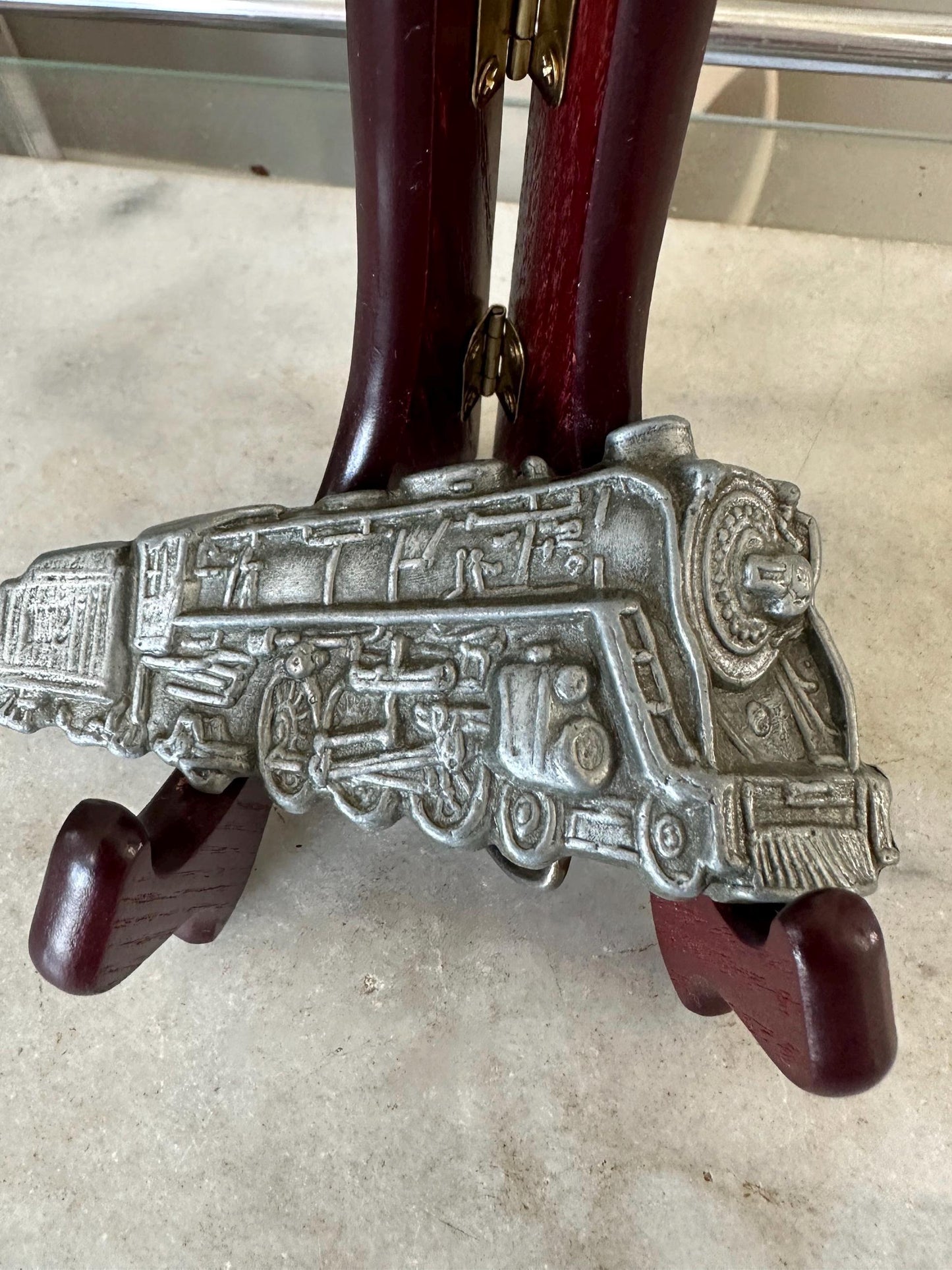 Vintage 1970s Pewter Train Belt Buckle: Steam Locomotive Design