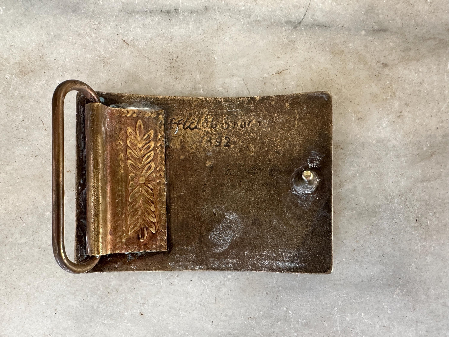 Brass 1492 Christopher Columbus America Explorer Spain 1970s Vintage Belt Buckle