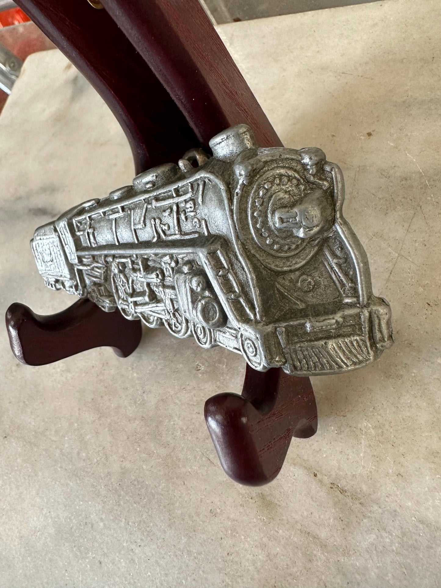 Vintage 1970s Pewter Train Belt Buckle: Steam Locomotive Design