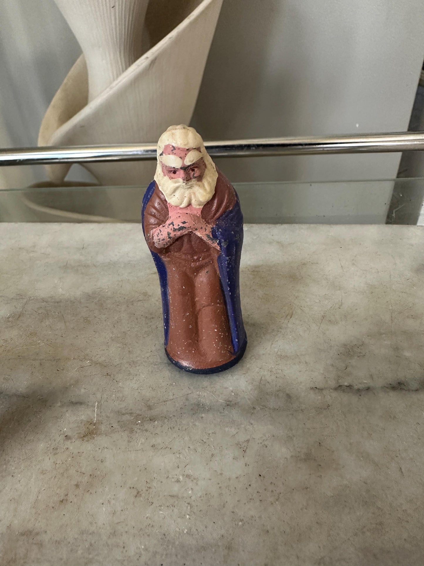 1960's JAPAN Mache Christmas Nativity - Mary Joseph Baby Jesus Lamb Manger