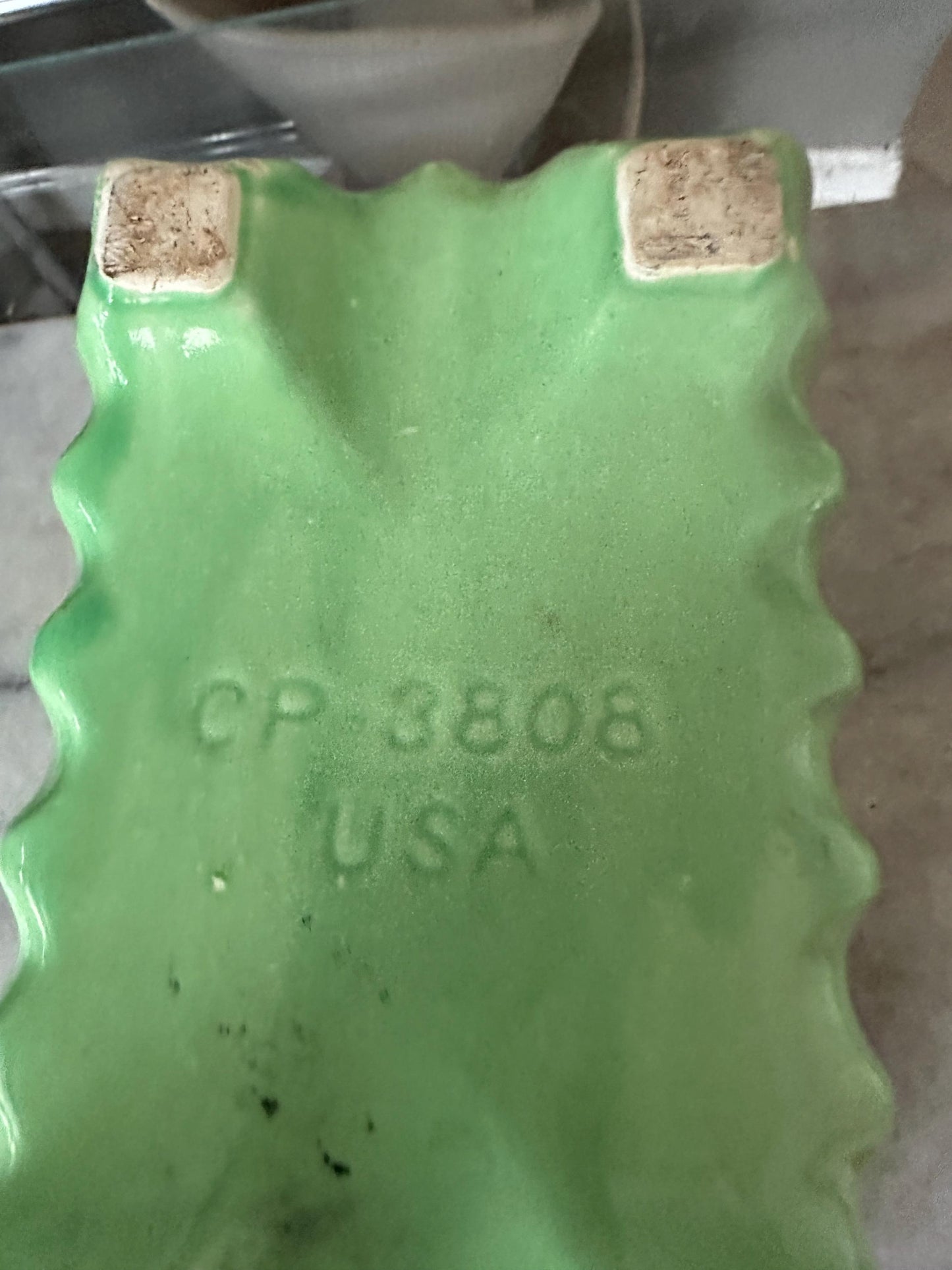 Vintage Cookson Pottery Rectangular Planter CP-3086, Vivid Green Mid Century