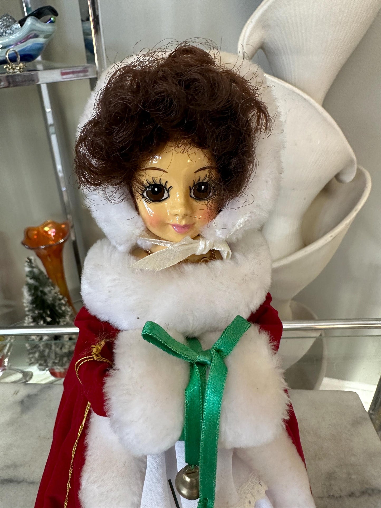 Christmas Brinn’s Musical Calendar Porcelain Doll - Miss December - Plays White Christmas