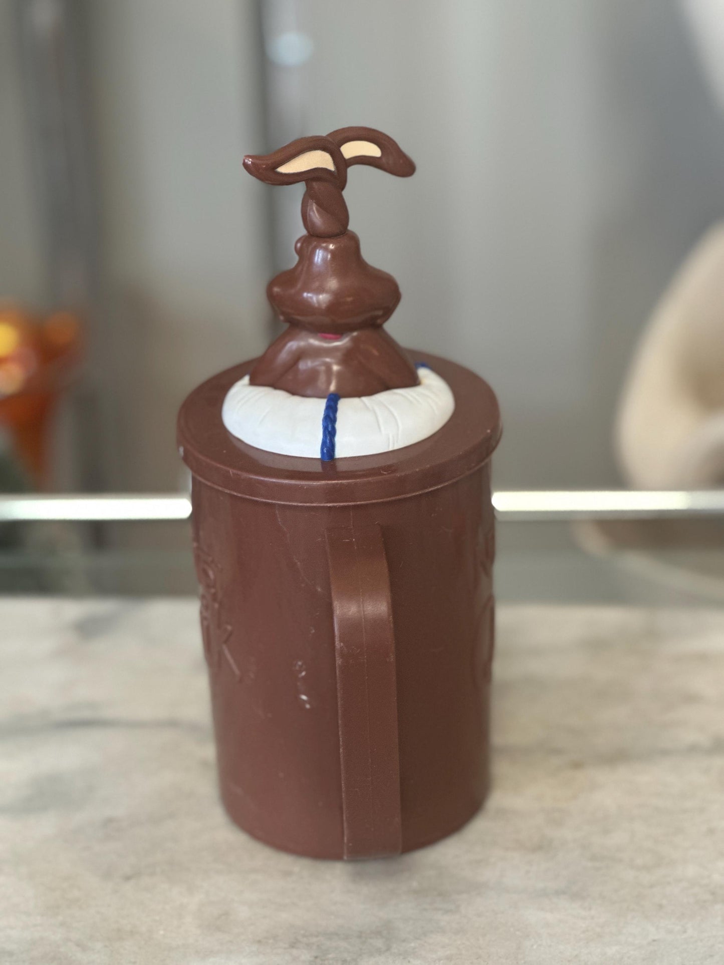 Vintage 1980s Nestlé Quik Bunny Pitcher with Mixing Straw – Promotional Chocolate Milk Mixer