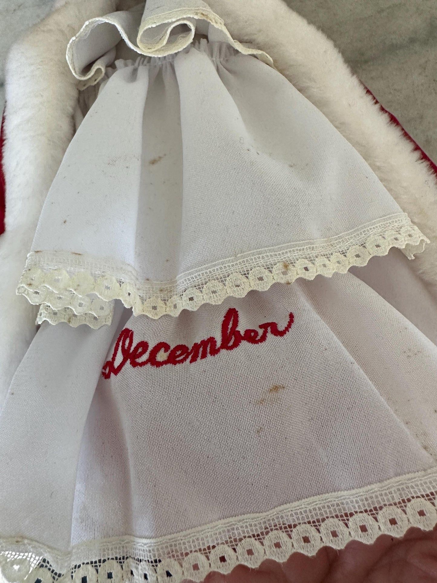 Christmas Brinn’s Musical Calendar Porcelain Doll - Miss December - Plays White Christmas