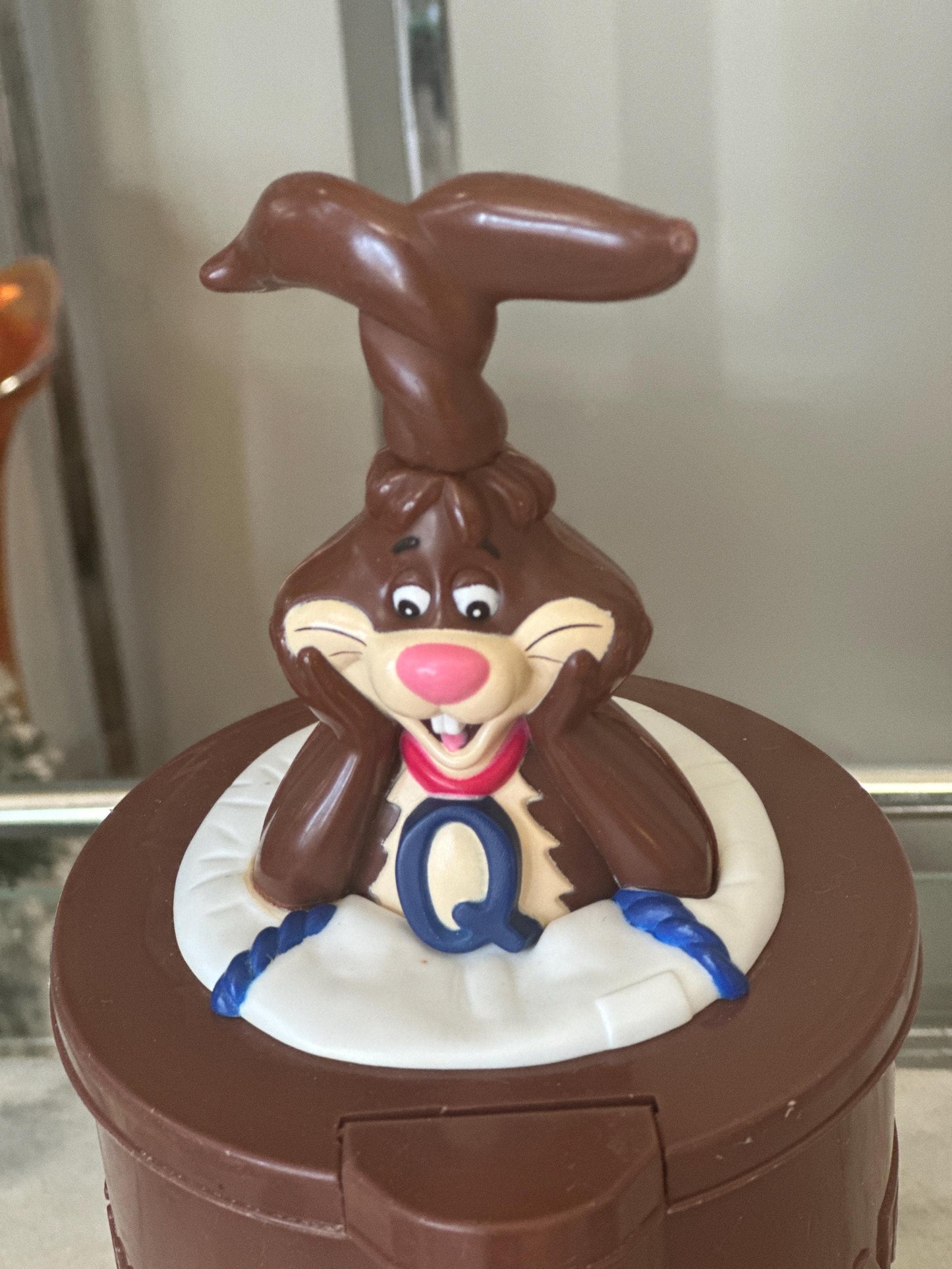 Vintage 1980s Nestlé Quik Bunny Pitcher with Mixing Straw – Promotional Chocolate Milk Mixer