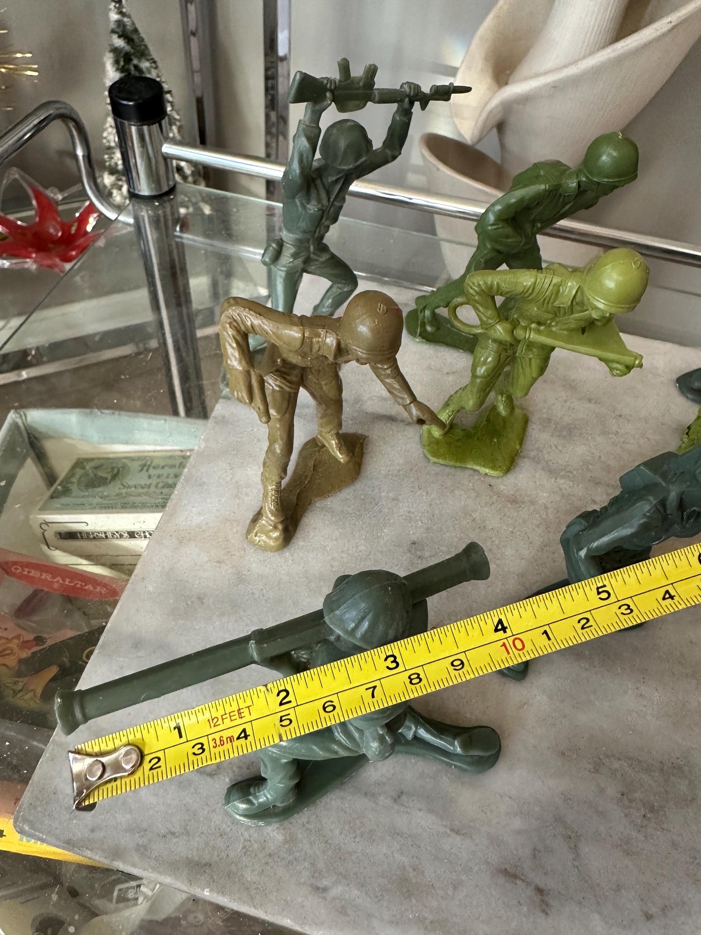 Vintage Plastic Toy Soldiers Lot – 11 Large Figures – Includes 6 Tim-Mee 6” Soldiers – 1960s USA