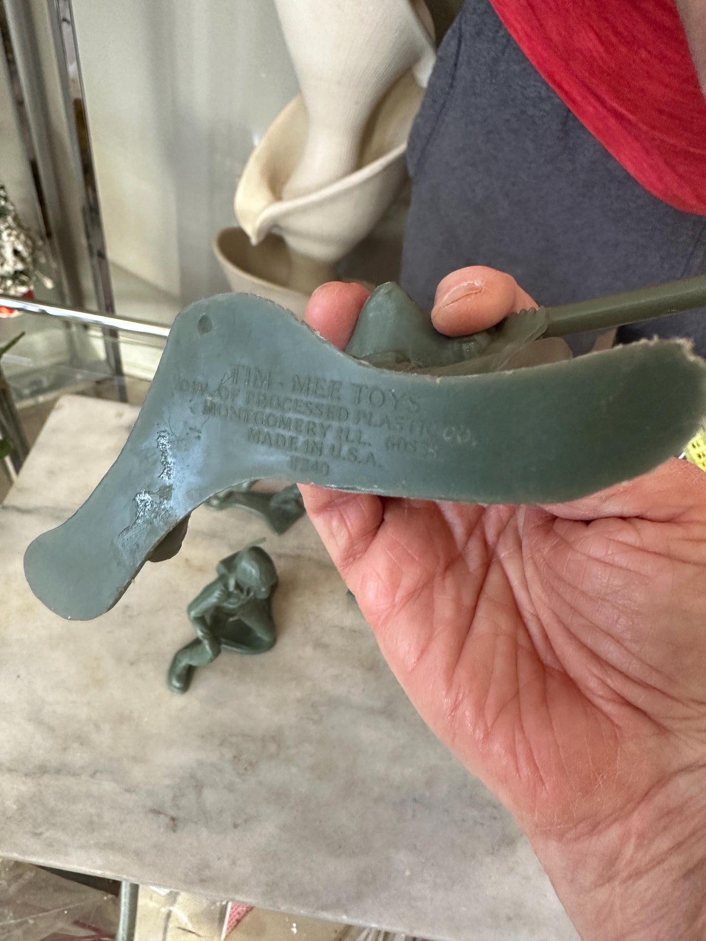 Vintage Plastic Toy Soldiers Lot – 11 Large Figures – Includes 6 Tim-Mee 6” Soldiers – 1960s USA