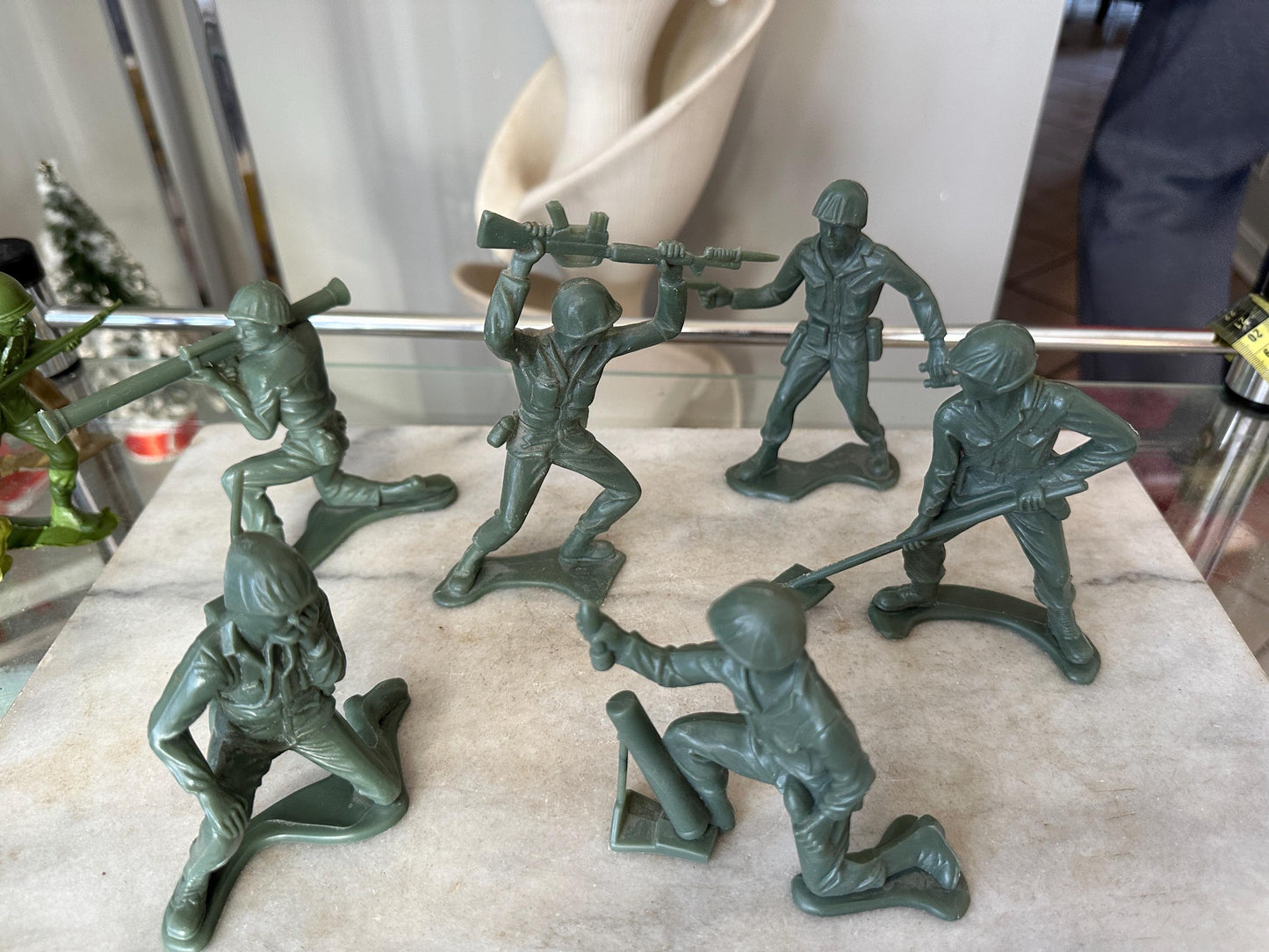 Vintage Plastic Toy Soldiers Lot – 11 Large Figures – Includes 6 Tim-Mee 6” Soldiers – 1960s USA