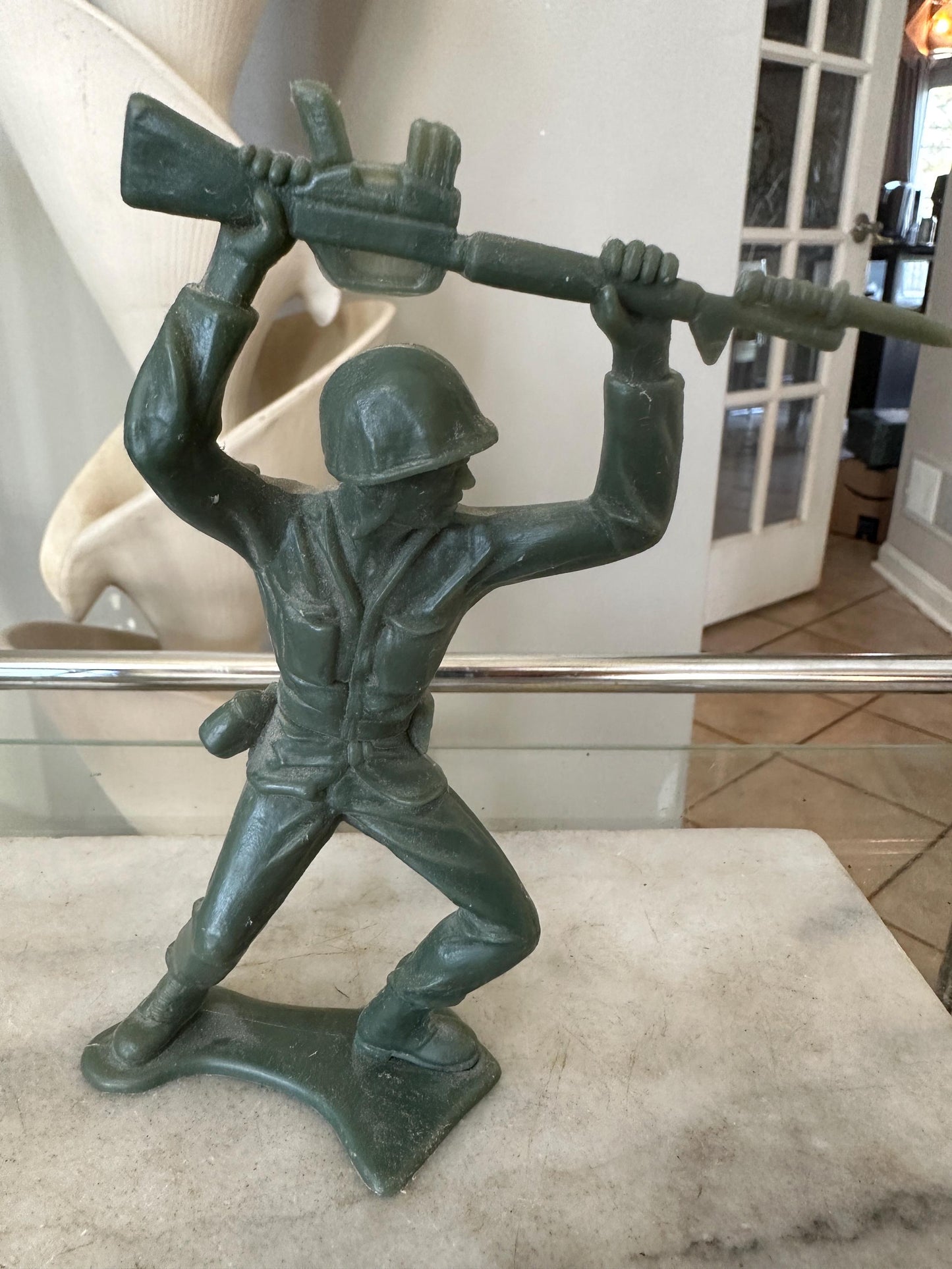 Vintage Plastic Toy Soldiers Lot – 11 Large Figures – Includes 6 Tim-Mee 6” Soldiers – 1960s USA