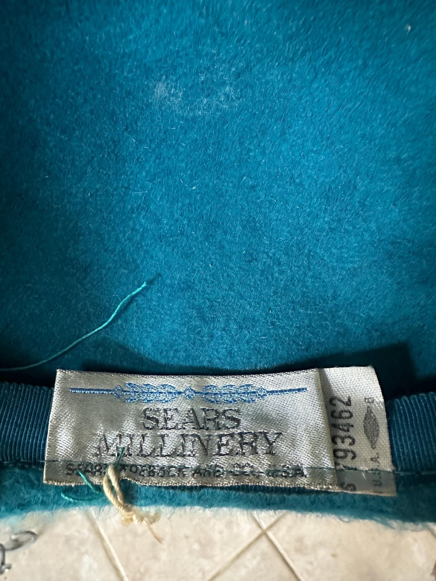 Vintage Turquoise Wool Felt Dress Hat | Merrimack Metri-Soie | 1950s Ladies Hat, New Old Stock